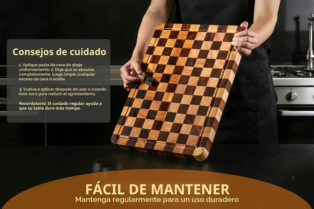 THETCHRY Tabla de cortar para cocina, tabla de cortar a cuadros gru...