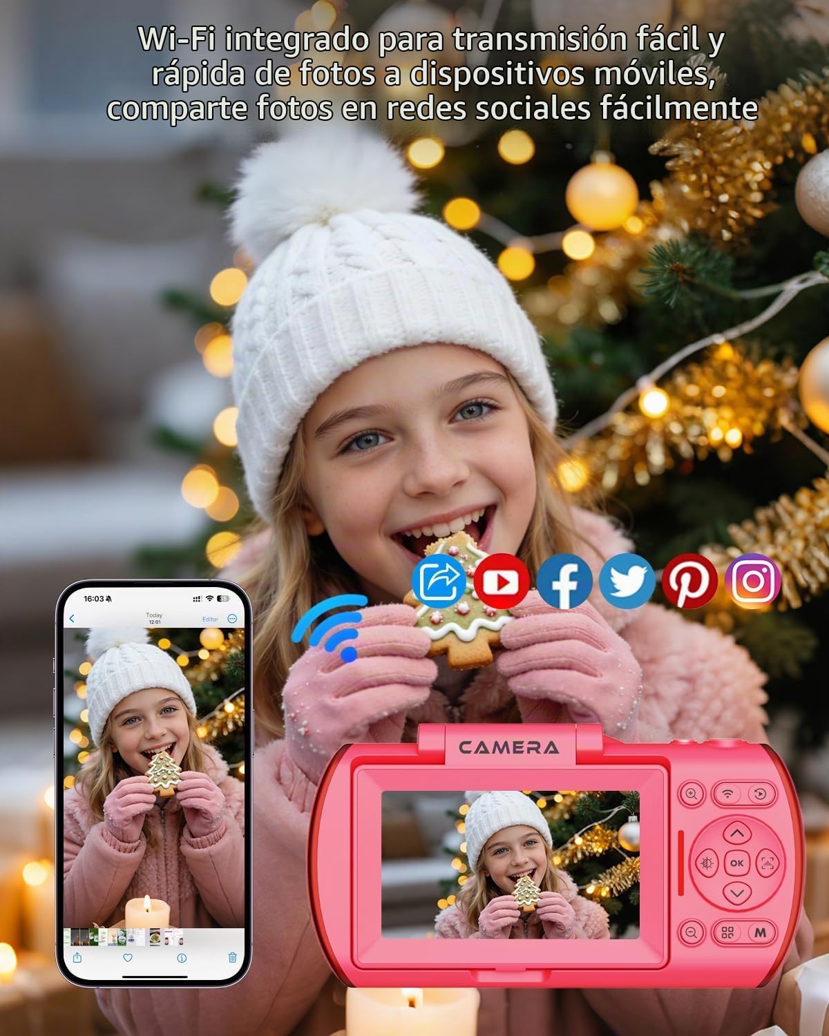 Cámara digital 4K para fotografía, cámara de vlogging WiFi de 64MP...