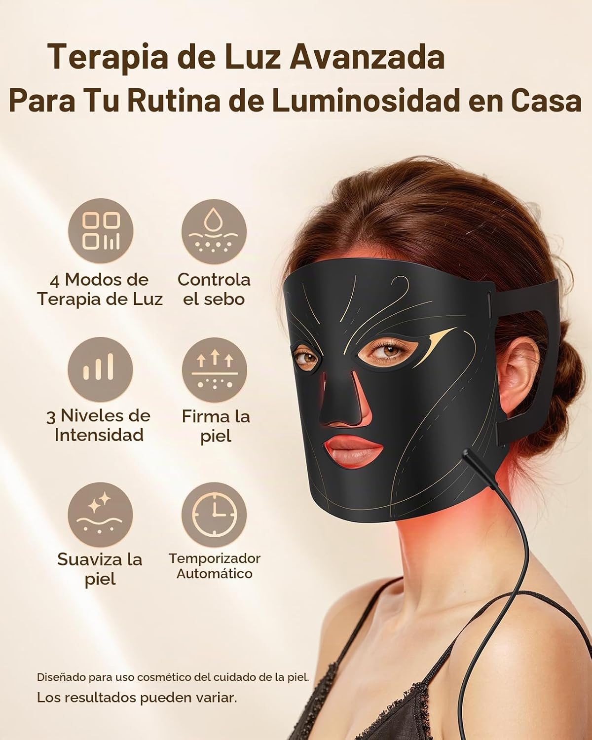 XSSNVV Terapia de luz roja para cara - Terapia de luz LED inalámbri...