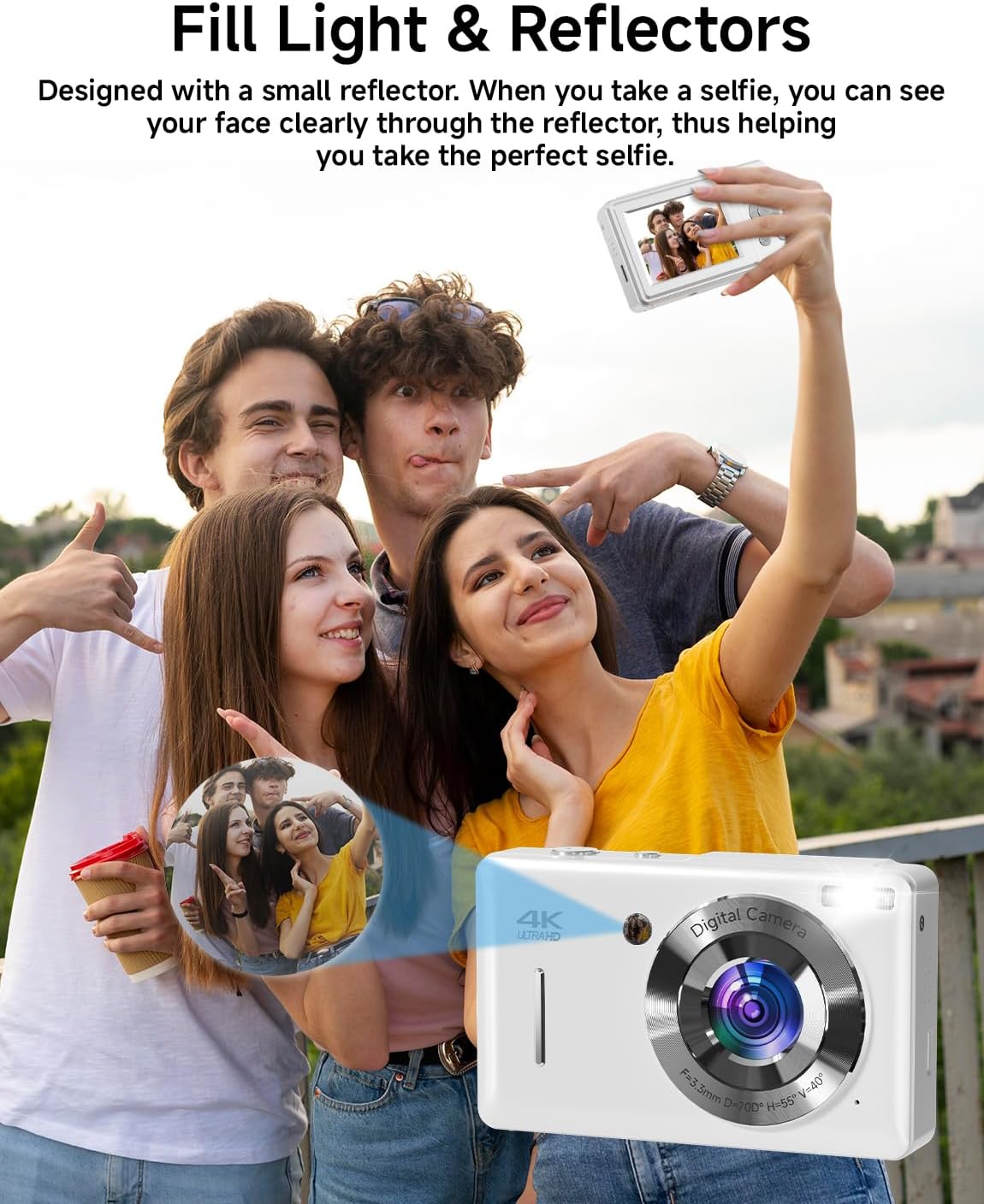 Cámara digital para niños, FHD 1080P 44MP Cámara de punto y disparo...