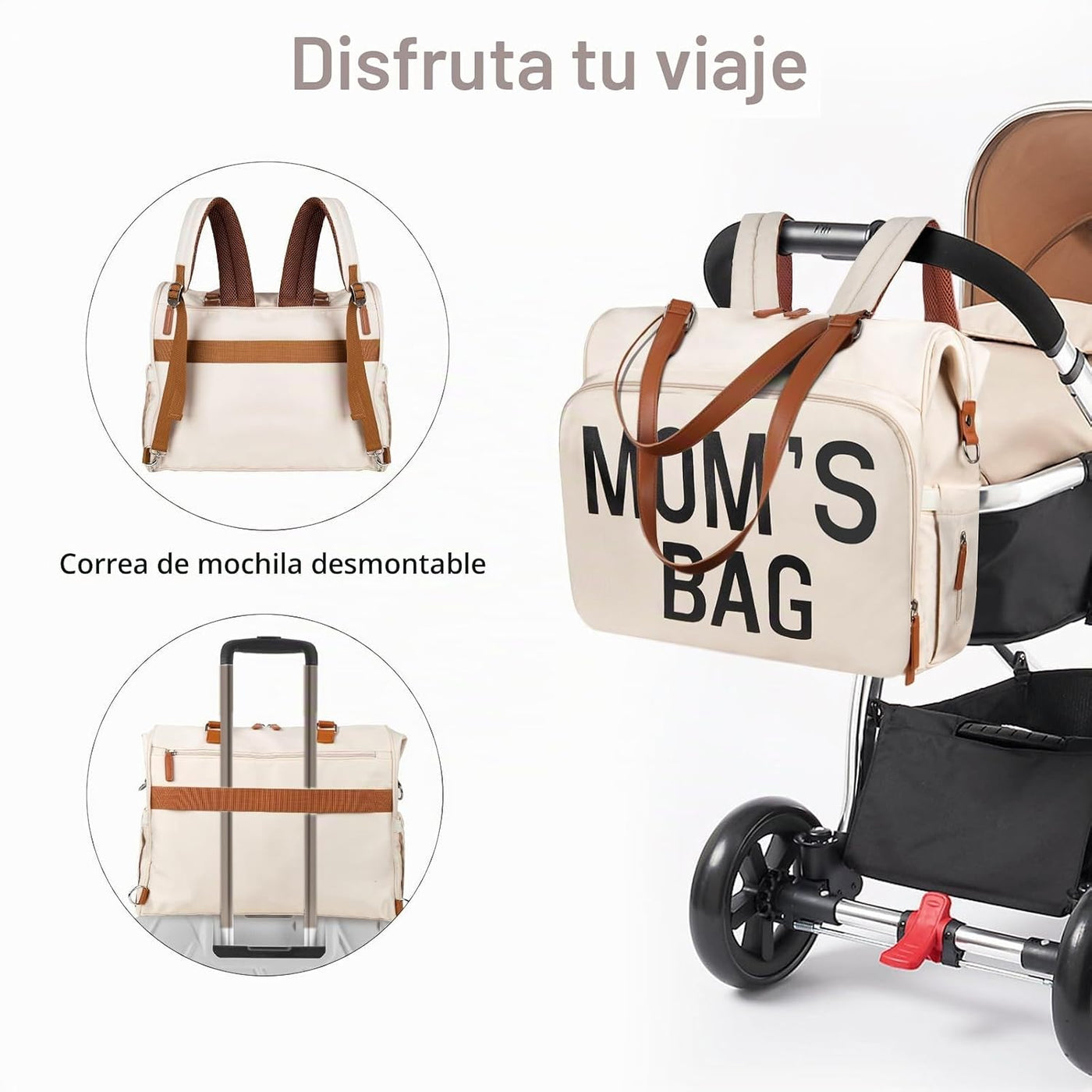 Pripher Bolsa de pañales para mamá, mochila de gran capacidad, bols...