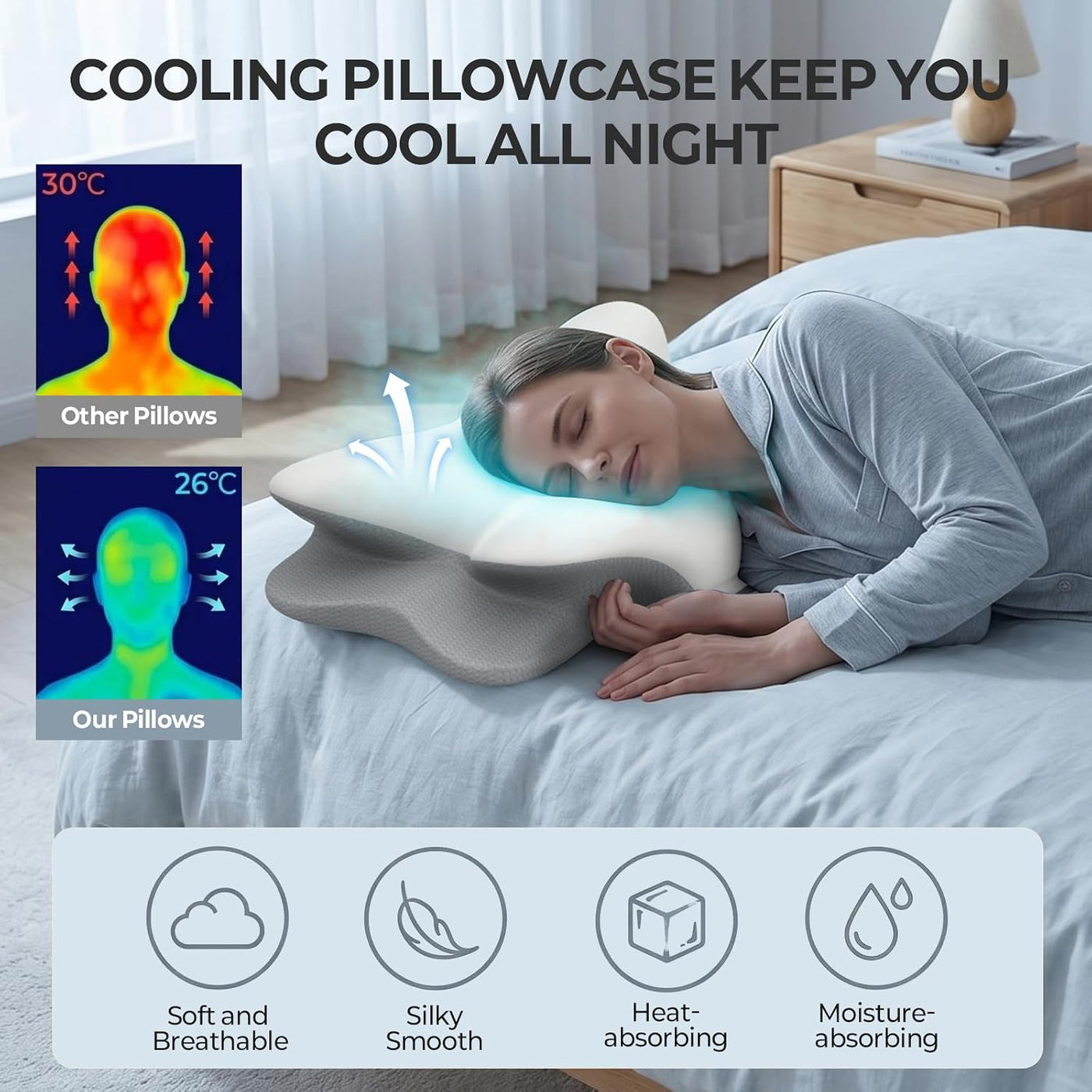 Besyodo Almohada cervical para el cuello para aliviar el dolor, alm...