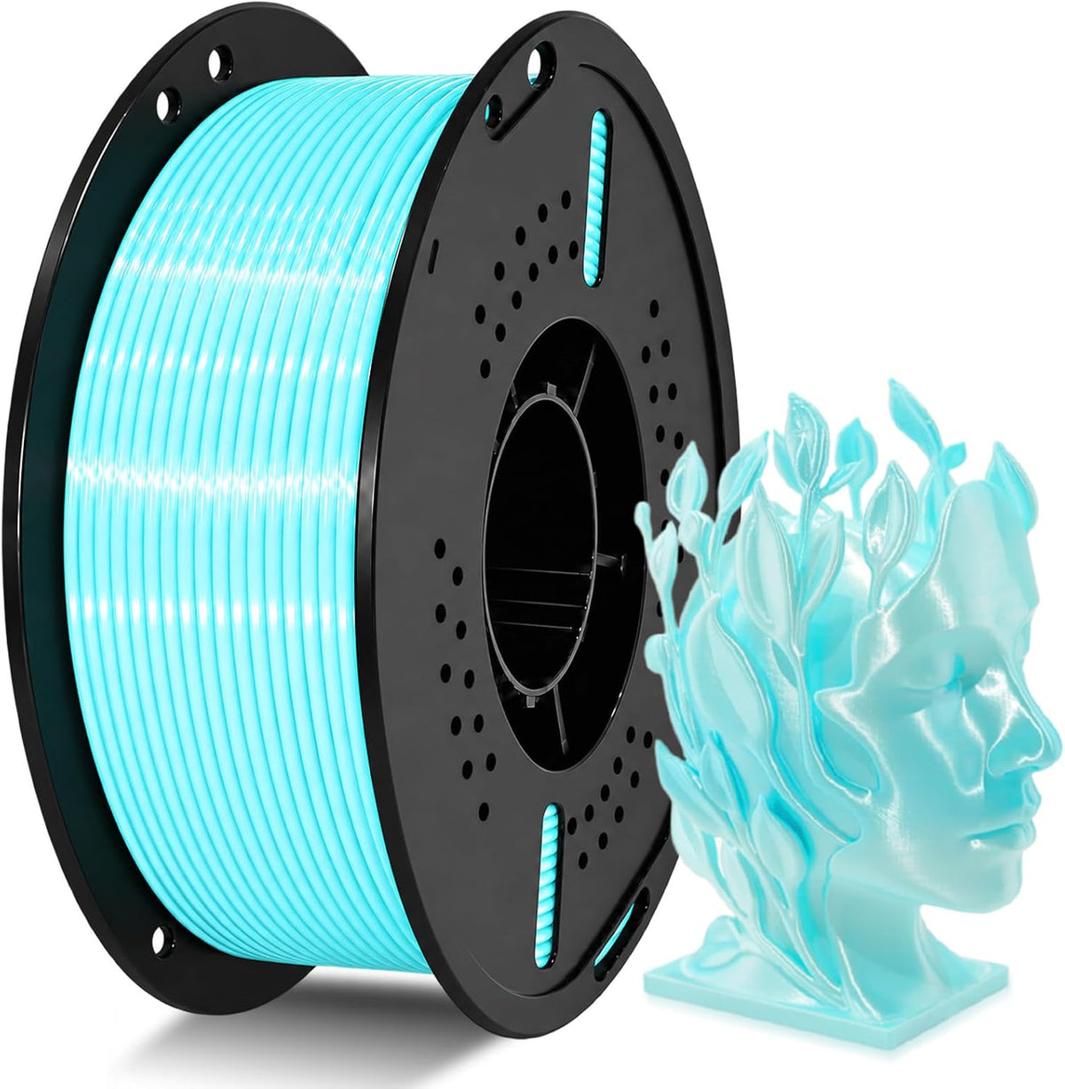 Filamento de impresora 3D de seda azul y blanco de 0.07 in, 2.2 lbs...
