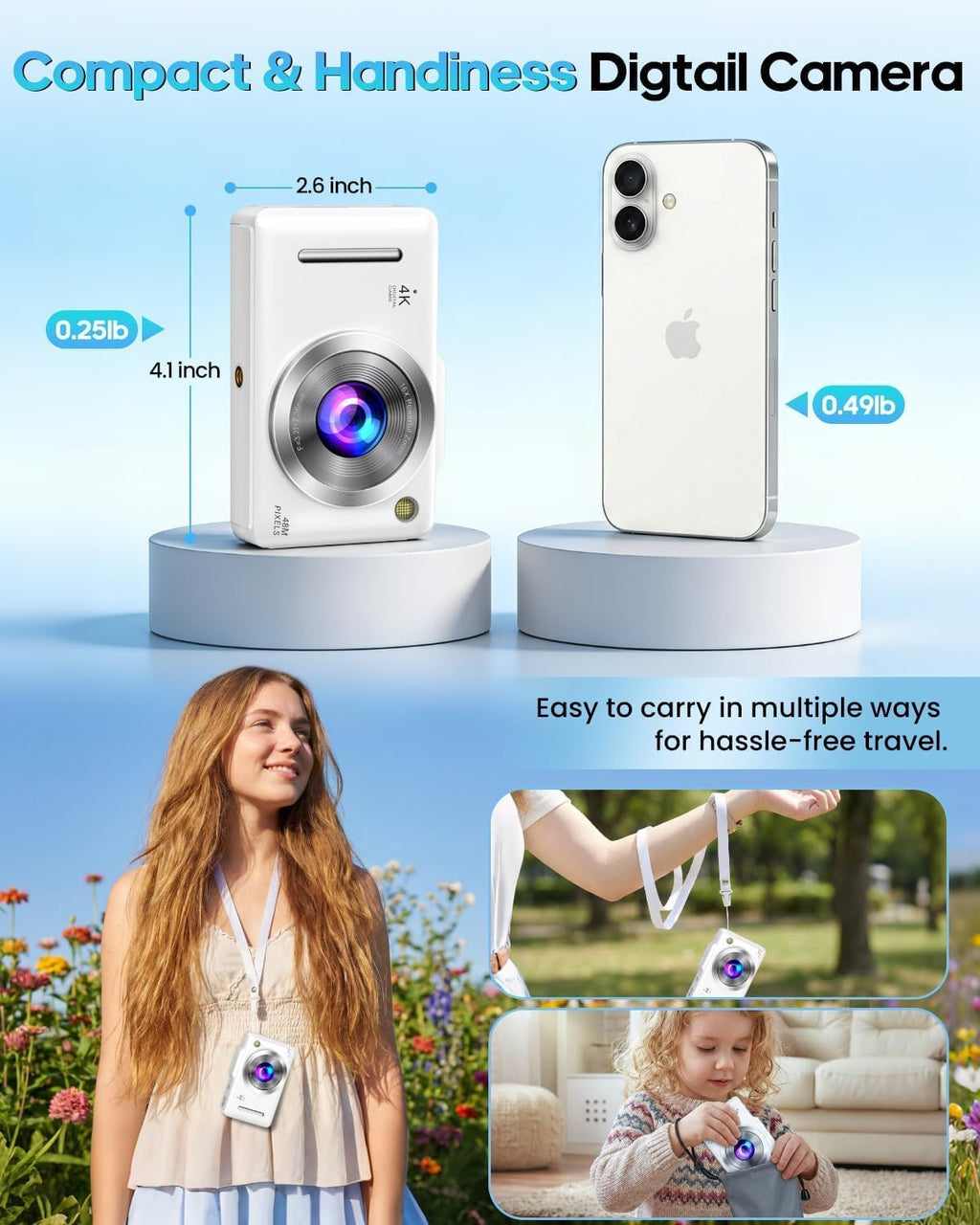Cámara digital 4K de enfoque automático para vlogging para fotograf...