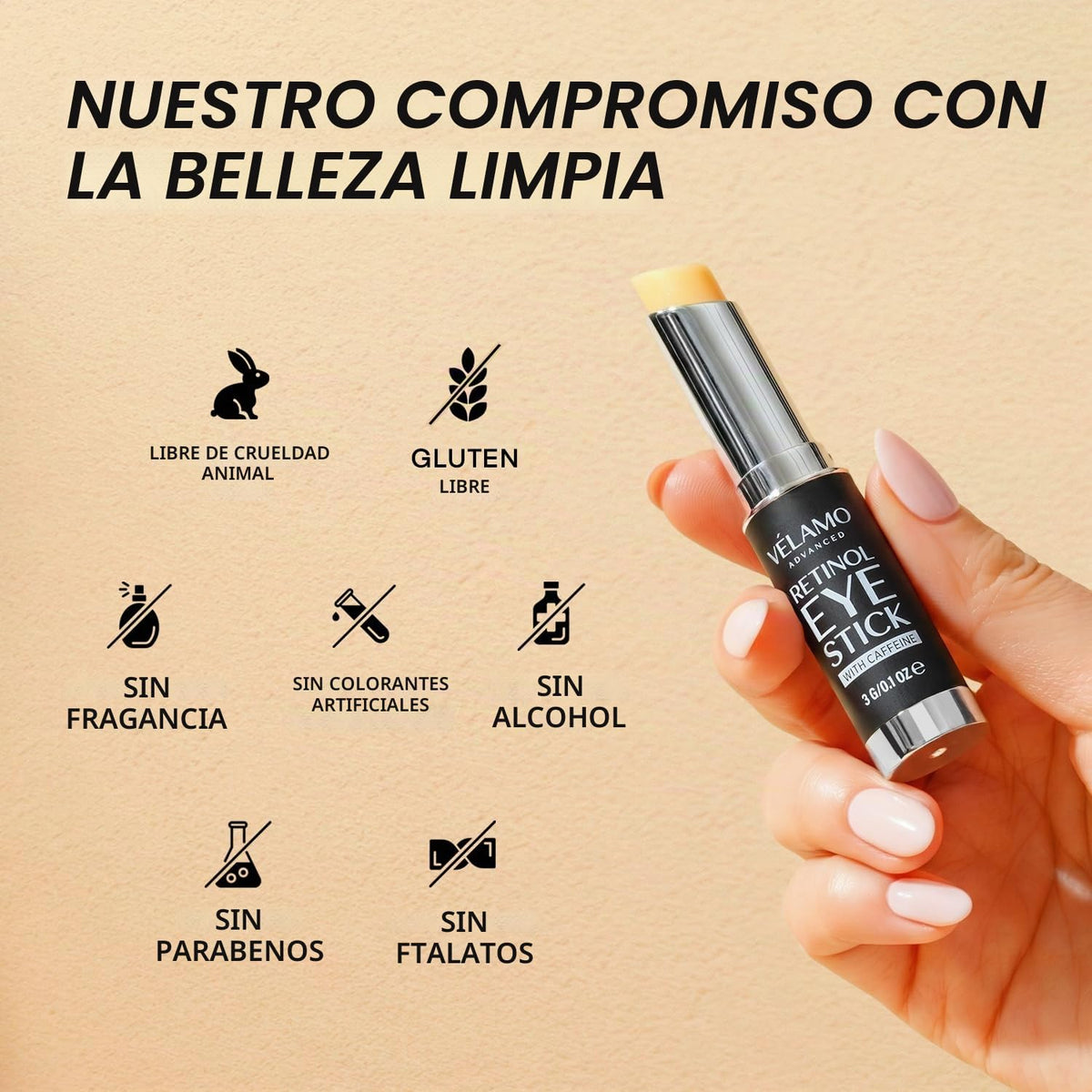VELAMO ADVANCED Retinol Eye Stick: Crema de ojos de retinol para oj...