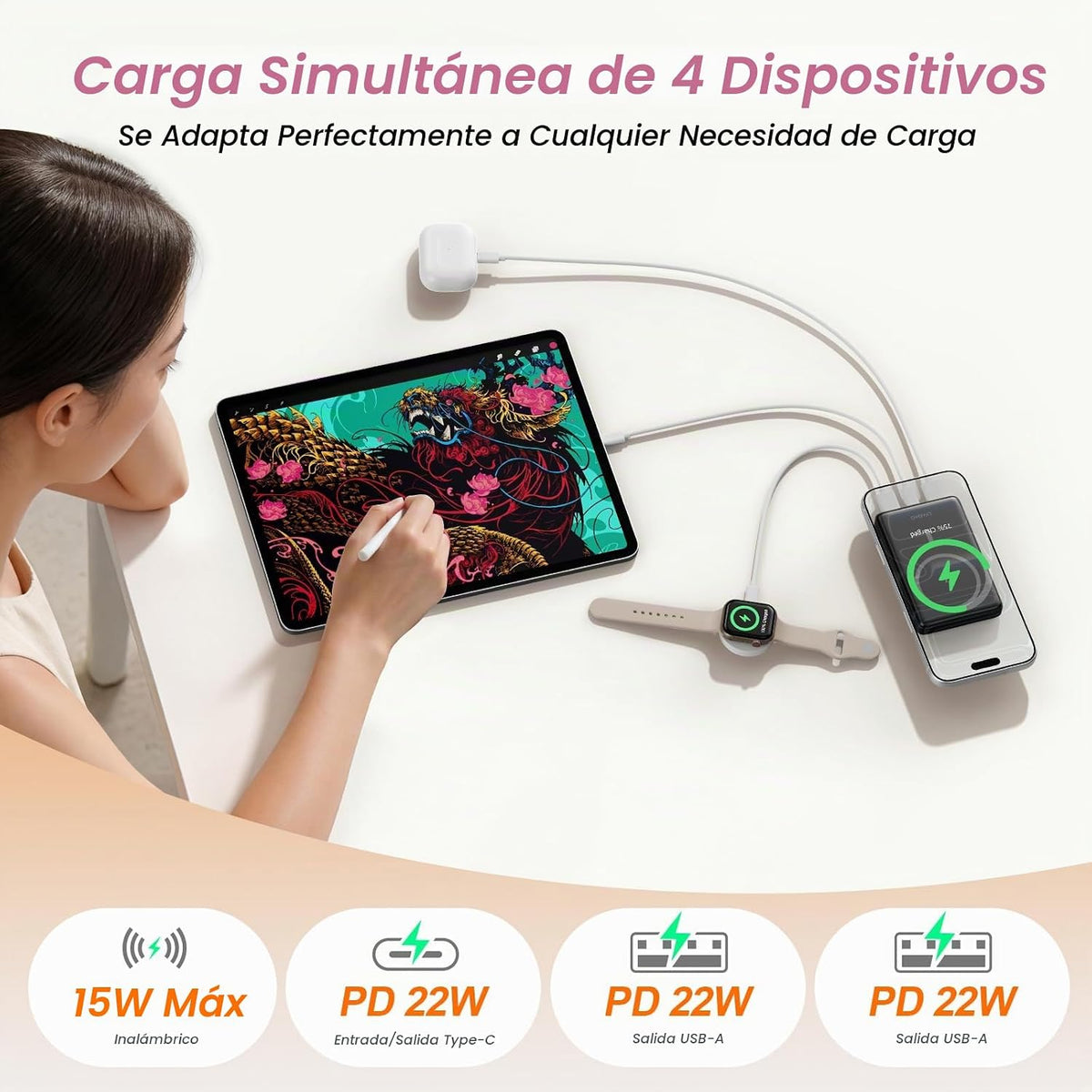 LYAOAO para MagSafe Power Bank 10000mAh, cargador portátil magnétic...