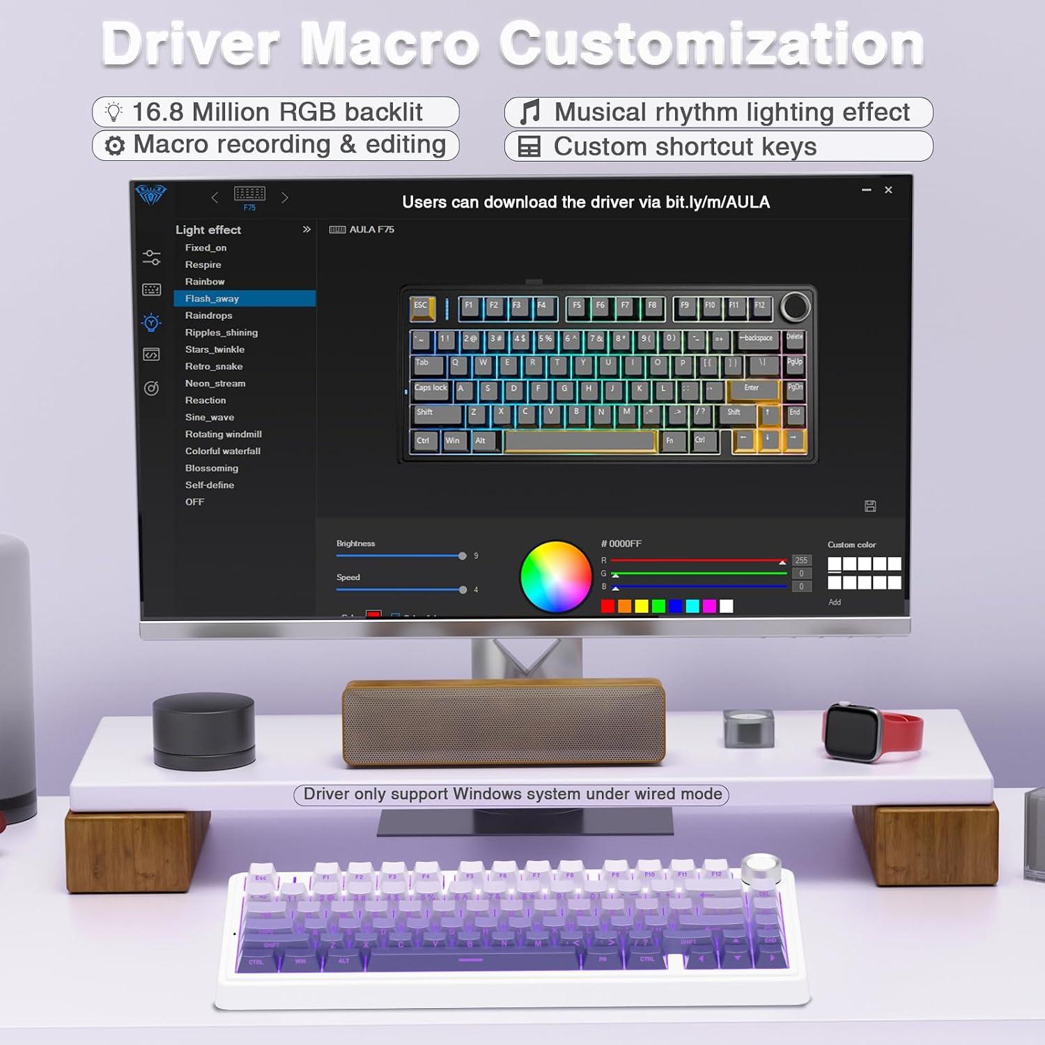 Teclado mecánico inalámbrico AULA F75 Pro, teclado personalizado in...