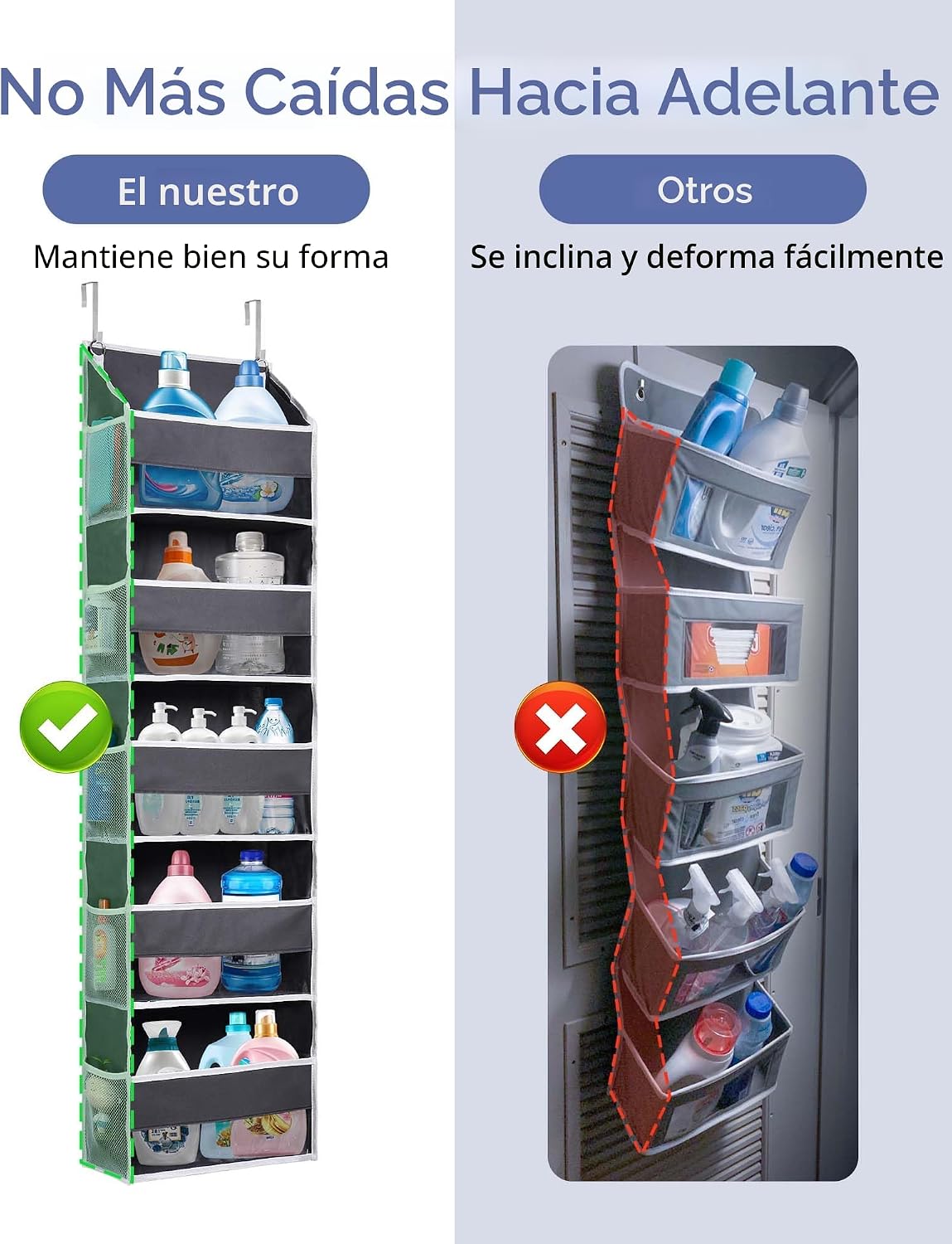 ULG 1 paquete de organizador sobre puerta con 5 bolsillos laterales...