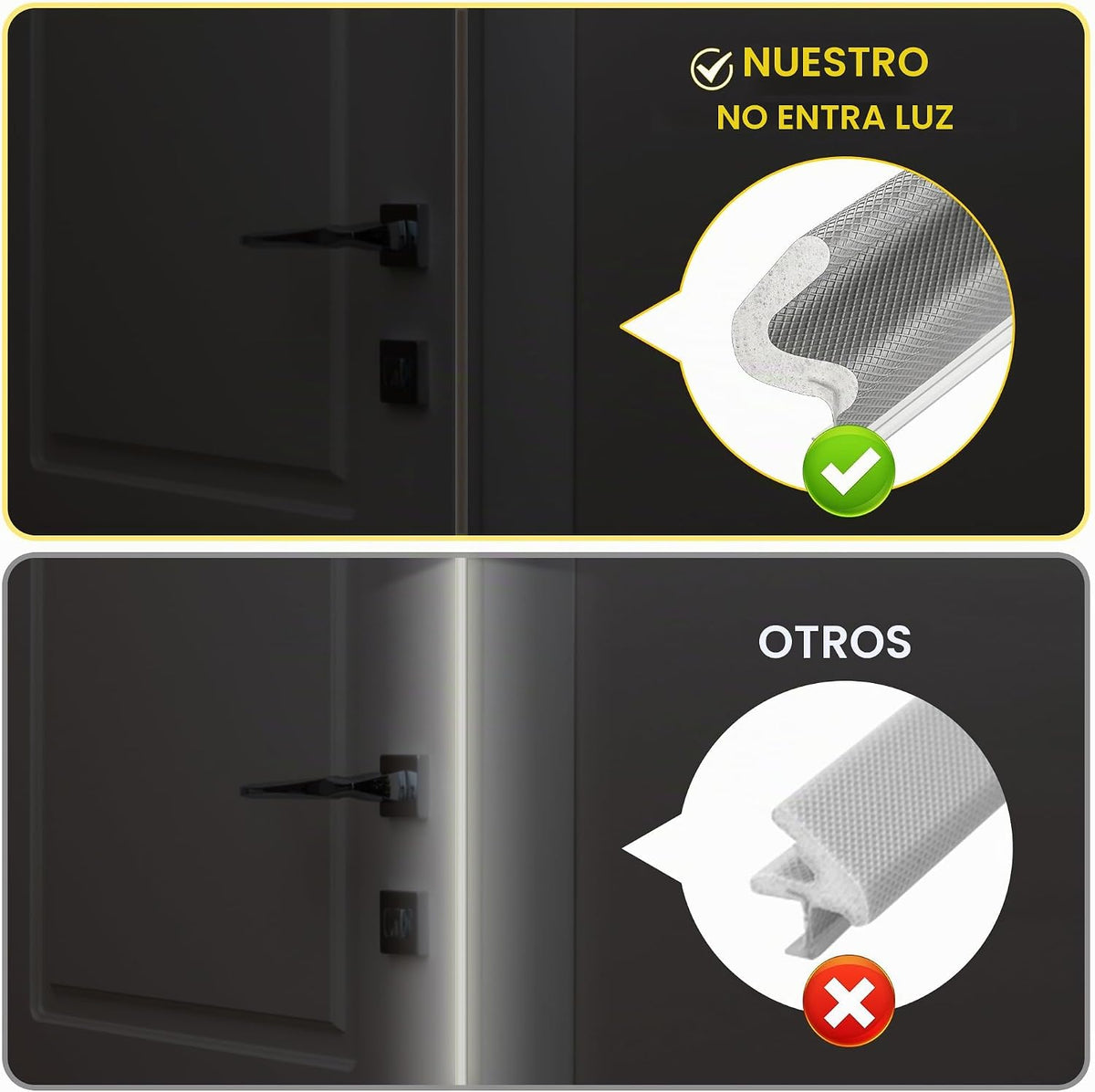 Cinta de sellado para puerta con tira de espuma aislante insonoriza...