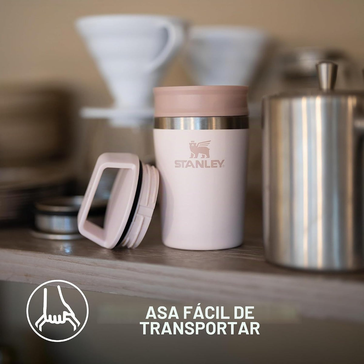 STANLEY 1913 Café to-Go Taza De Viaje 0.23L - Negro | Mantiene 3 ho...