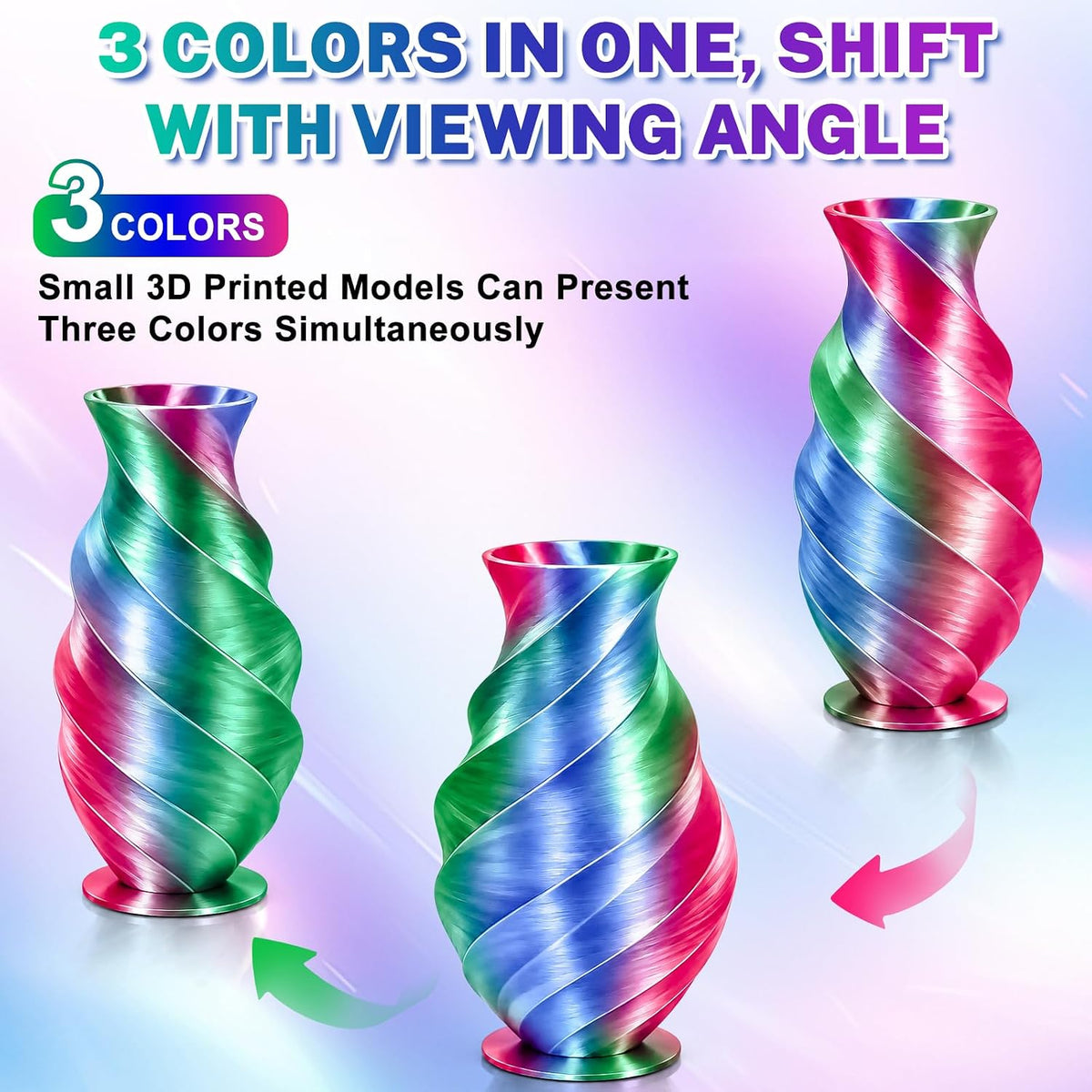 Colourbing Filamento para impresora 3D PLA + de seda tricolor de 0....
