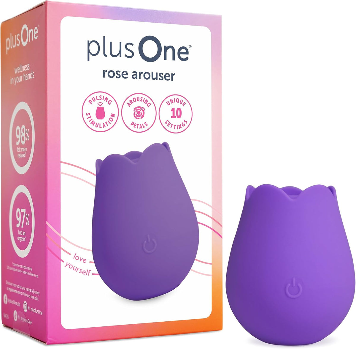 plusOne Rose Toy Vibrador para mujer, estimulador de pezón y clítor...