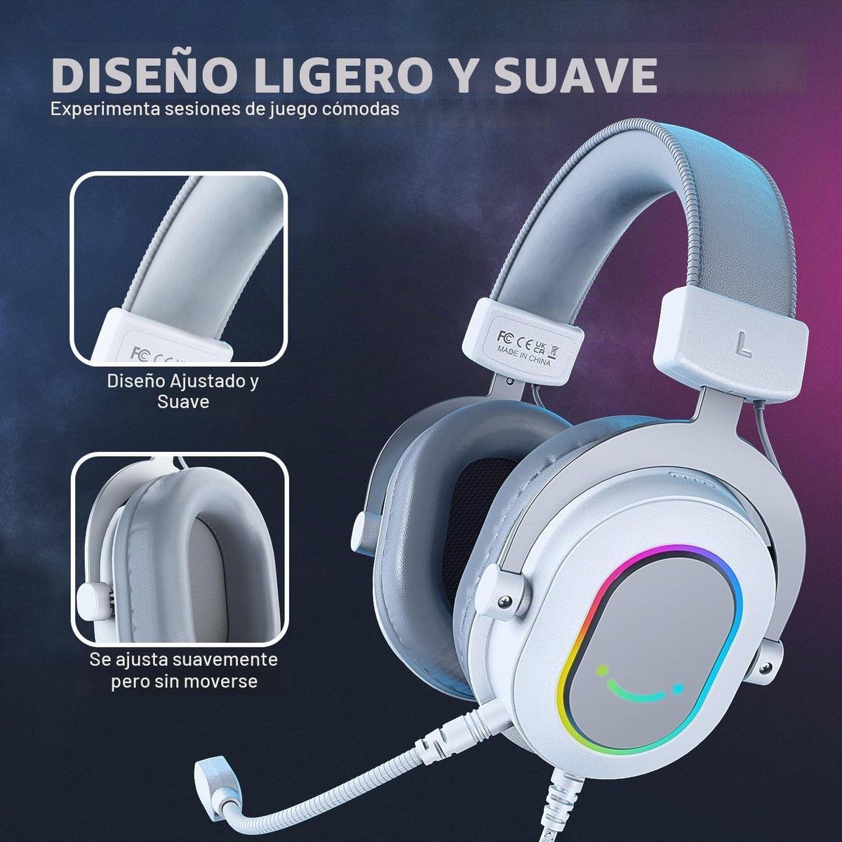 FIFINE Auriculares USB H6W para juegos, auriculares con cable con m...