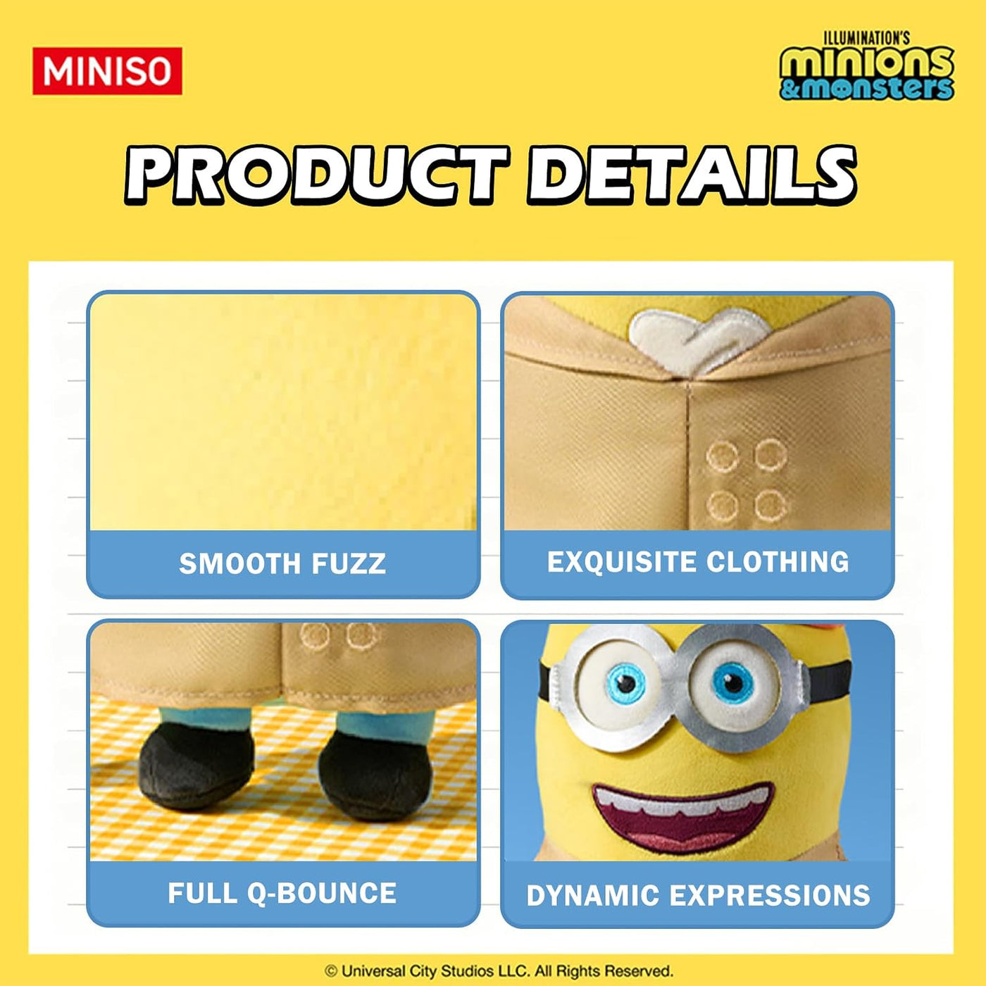 MINISO Peluche de Henry Minion de 11.6 pulgadas, peluche de Minions...