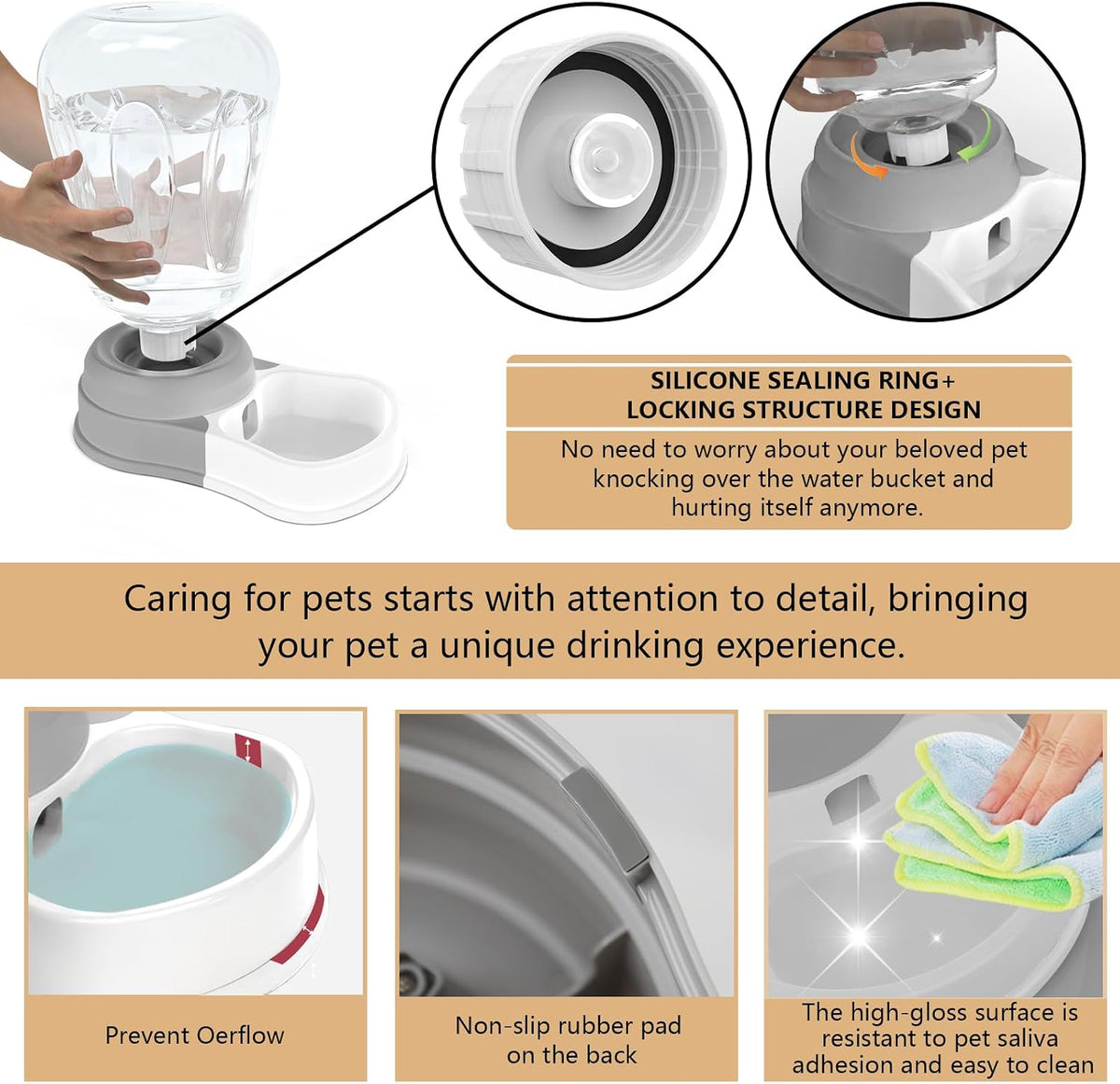 STALTWO Dispensador automático de agua para perros de 1.58 galones,...