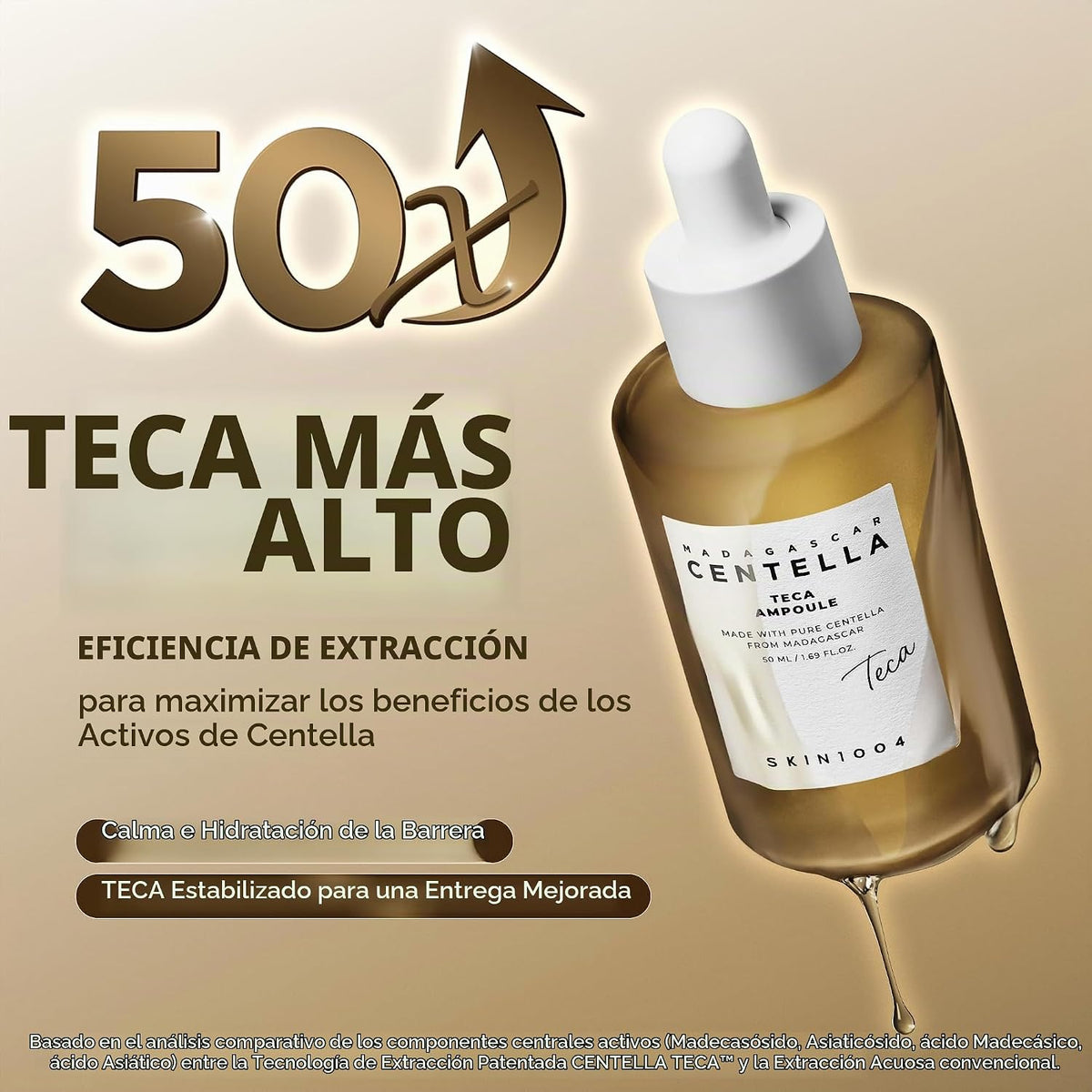 SKIN1004 Madagascar Centella TECA Ampolla, suero facial con tecnolo...