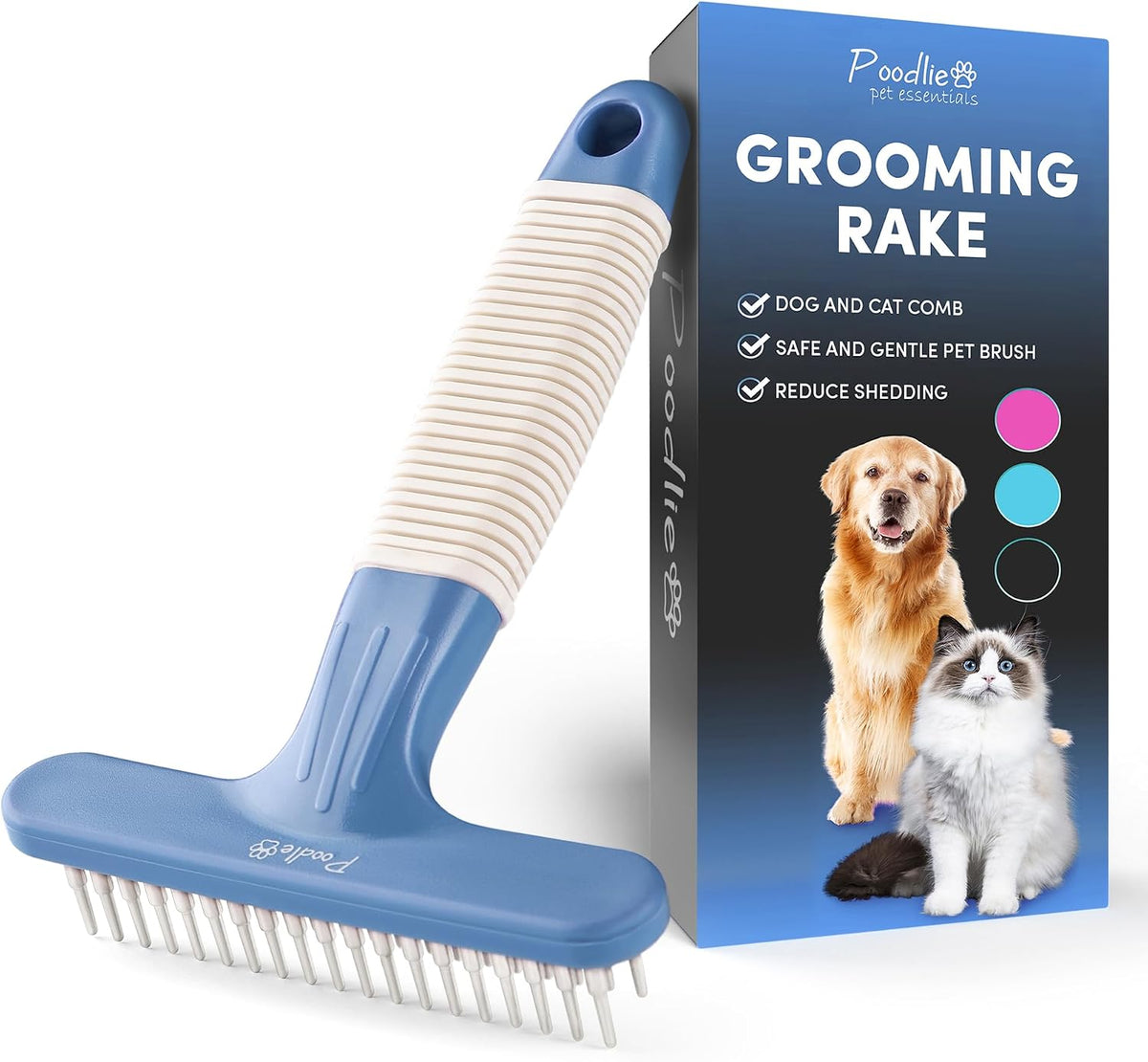 POODLIE Poodle - Rastrillo de aseo para perros | Herramienta de des...