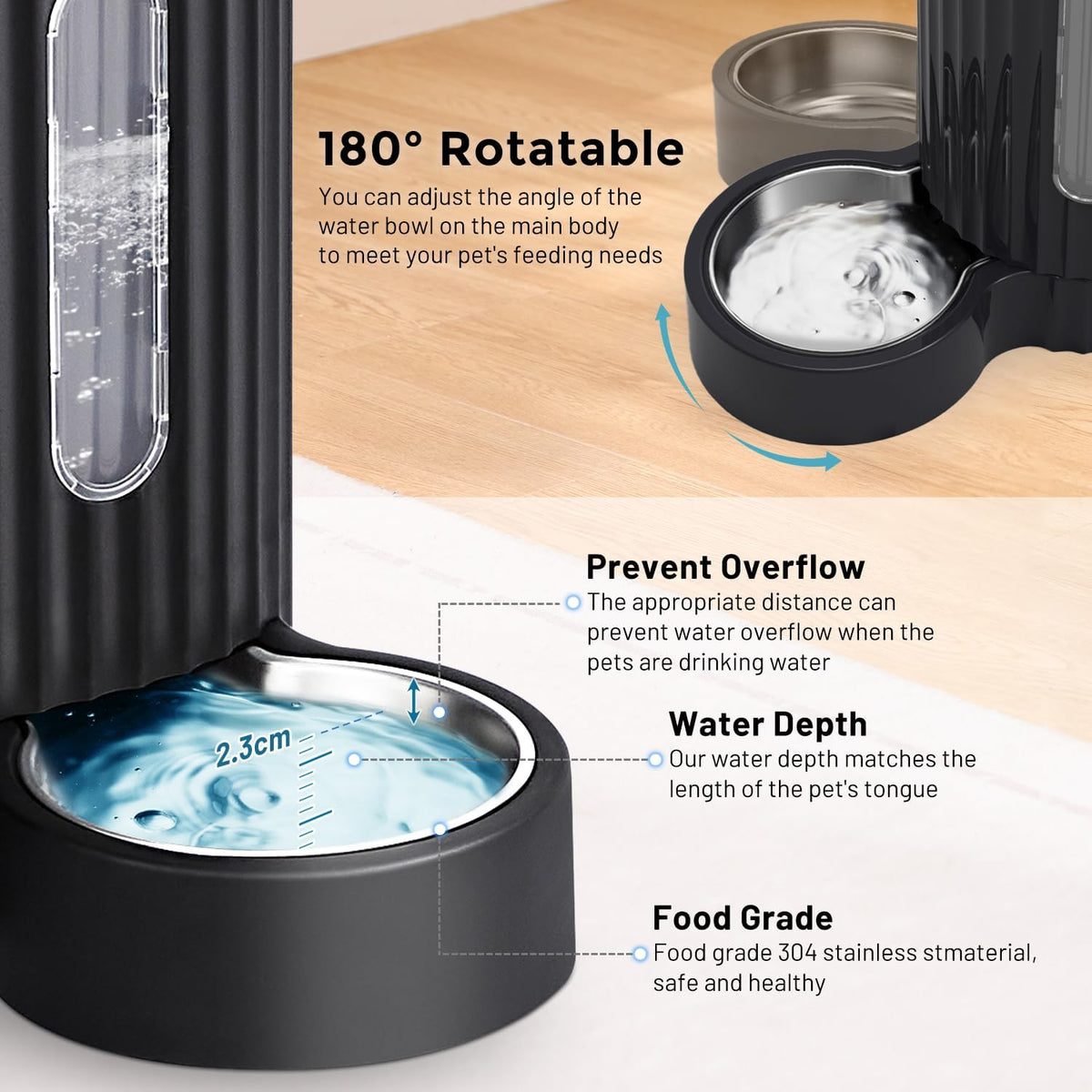 ZOMISIA Gravity - Dispensador de alimentos y agua para gatos, 2 en...
