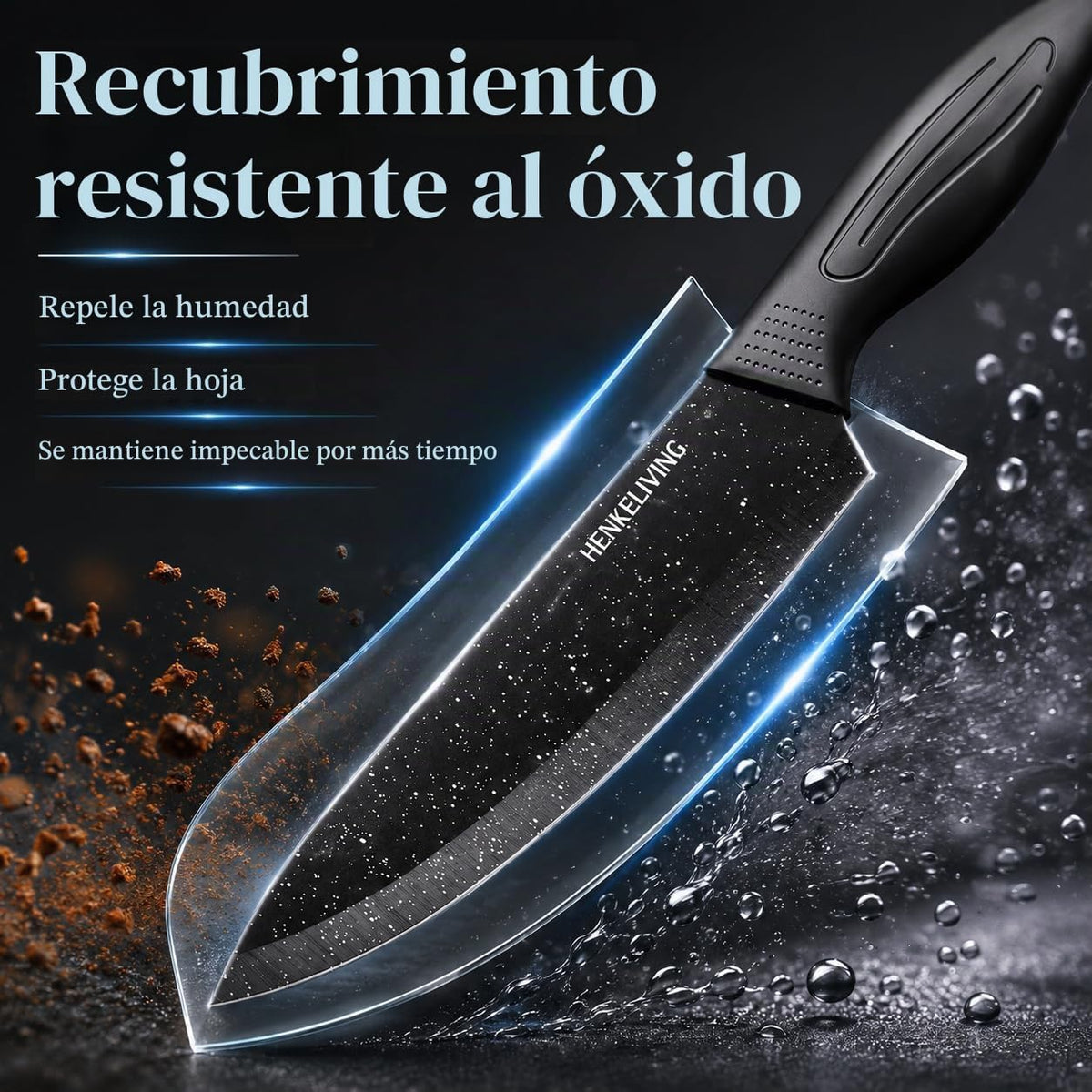 Juego de cuchillos con bloque afilador integrado, apto para lavavaj...