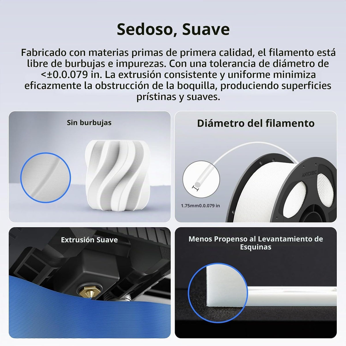 ANYCUBIC PLA Plus (PLA+), filamento para impresora 3D de 1.75mm Paq...