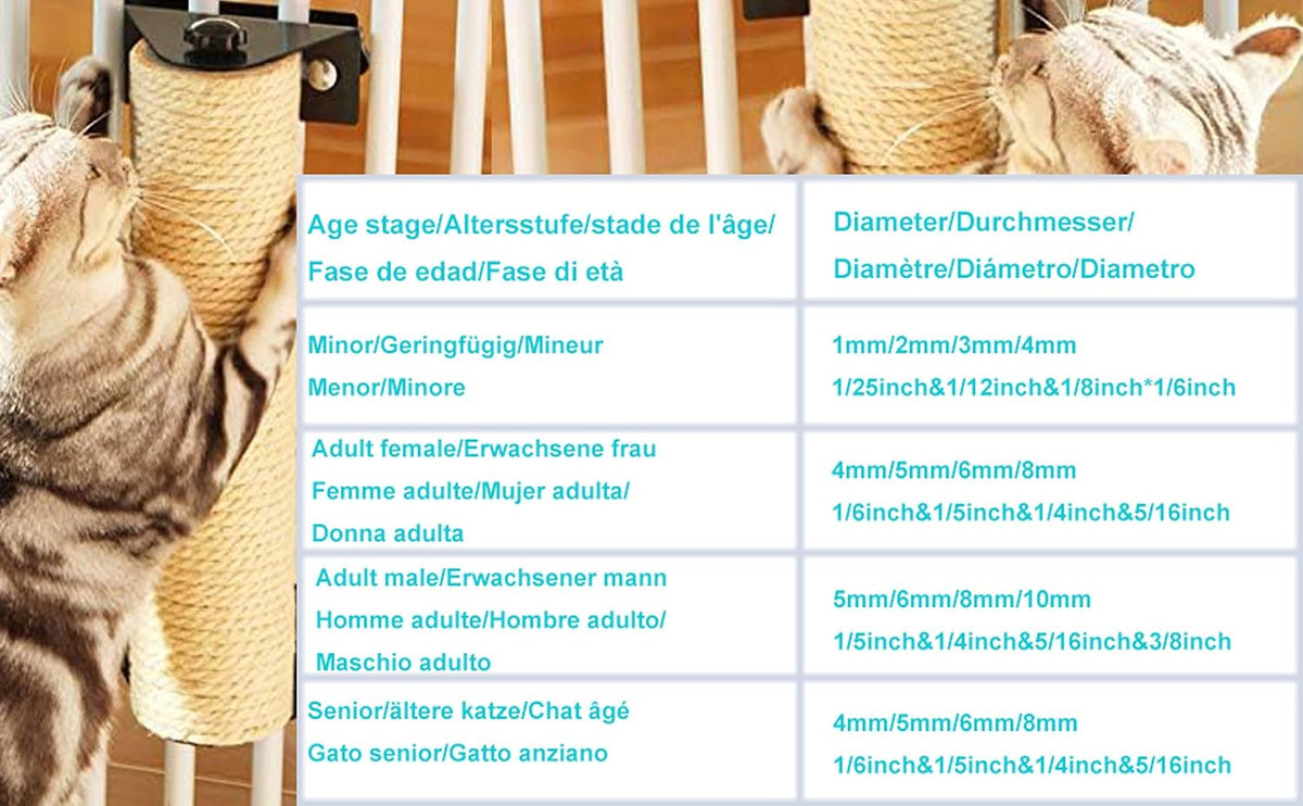NorthPada Cuerda de cáñamo de sisal natural de 5\/16 pulgadas (8mm)...