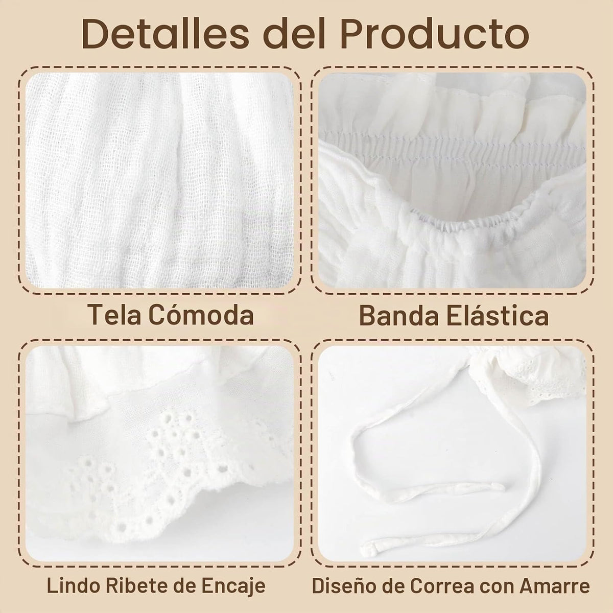 DRESHOW BQUBO - Gorro de algodón de encaje para bebé, recién nacido...