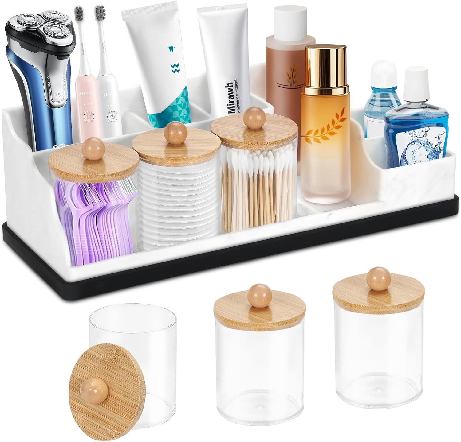 Organizador de Baño para Encimera, Portacepillos de Dientes de Sili...