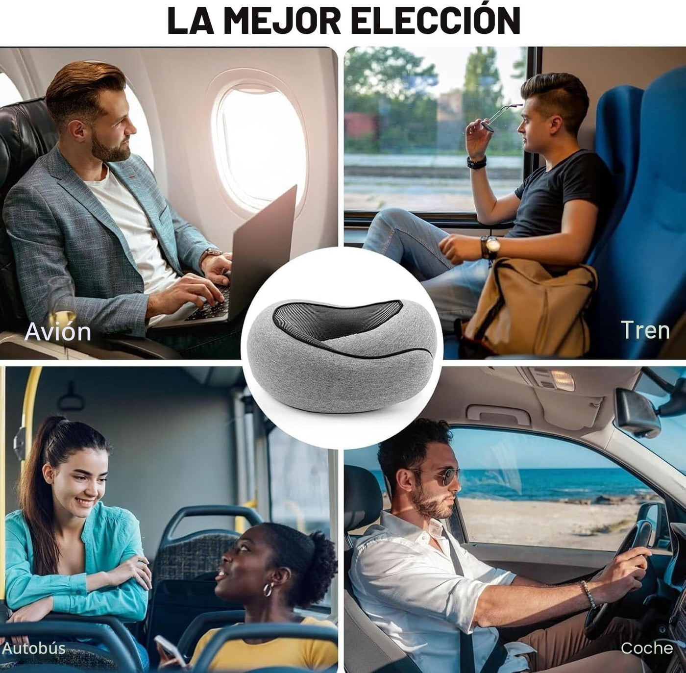 WEERSHUN Almohada de viaje para aviones, almohada de cuello de espu...