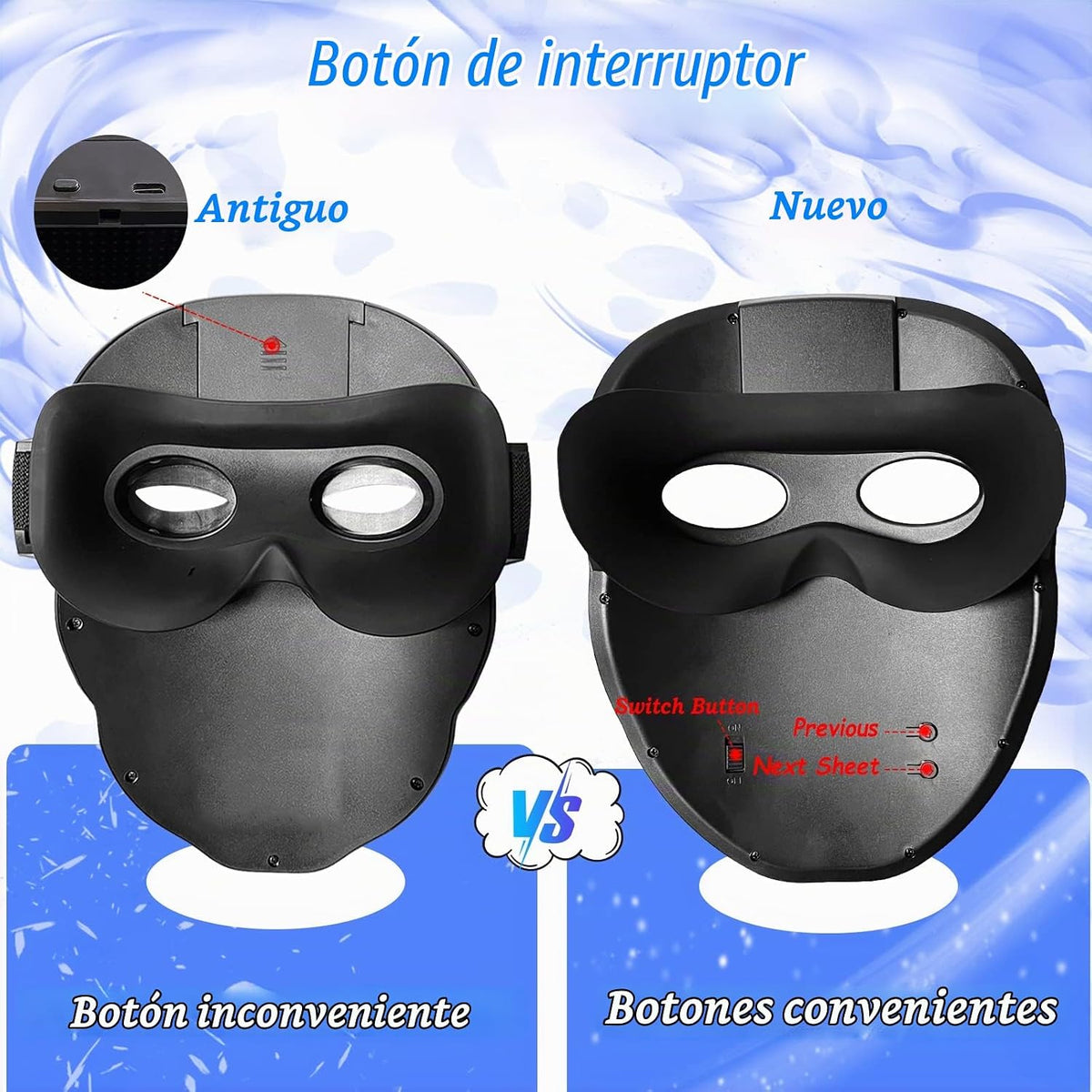 Depointer Life - Máscara LED con control de aplicación recargable c...