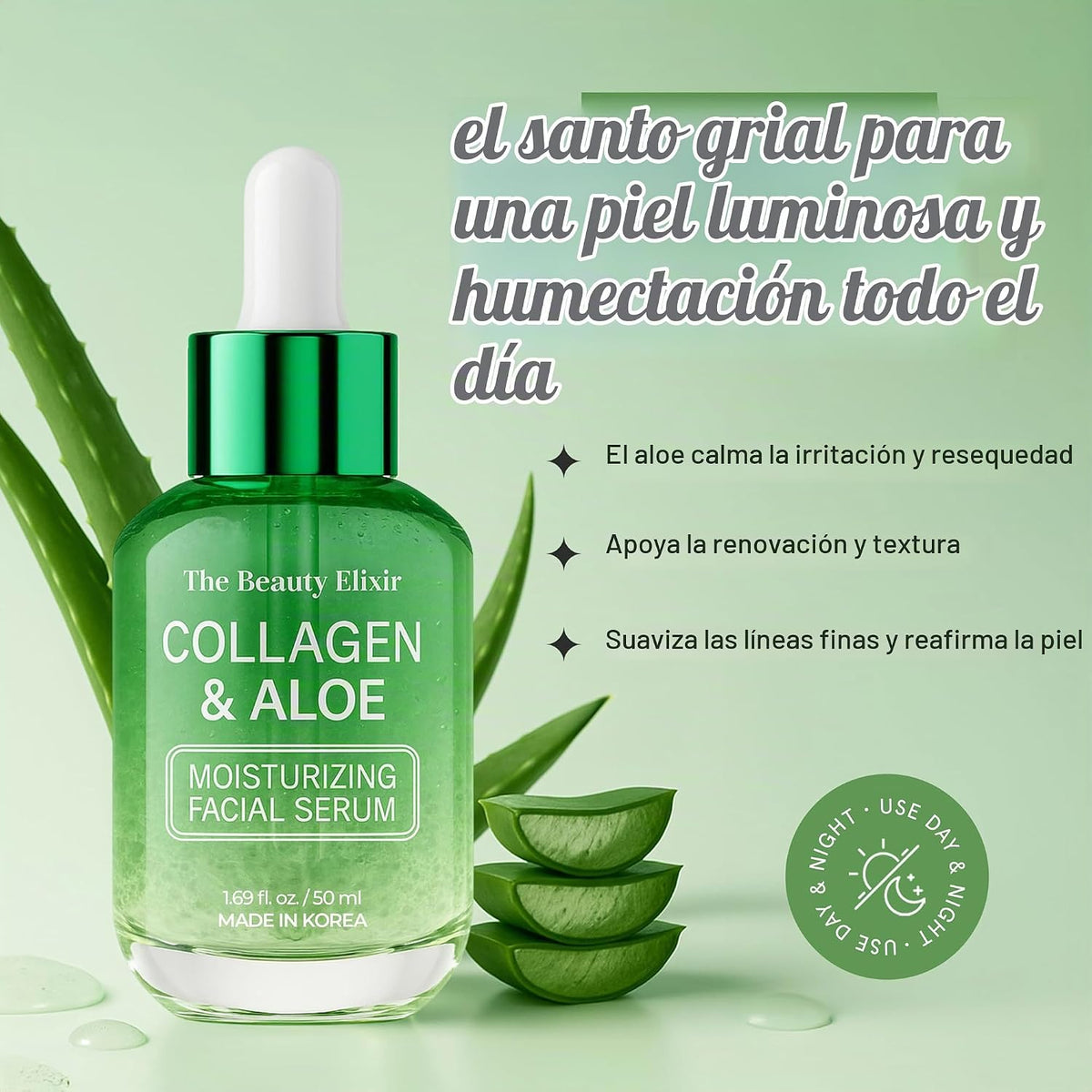 The Beauty Elixir Suero de Aloe y Colágeno para el Rostro - Probado...