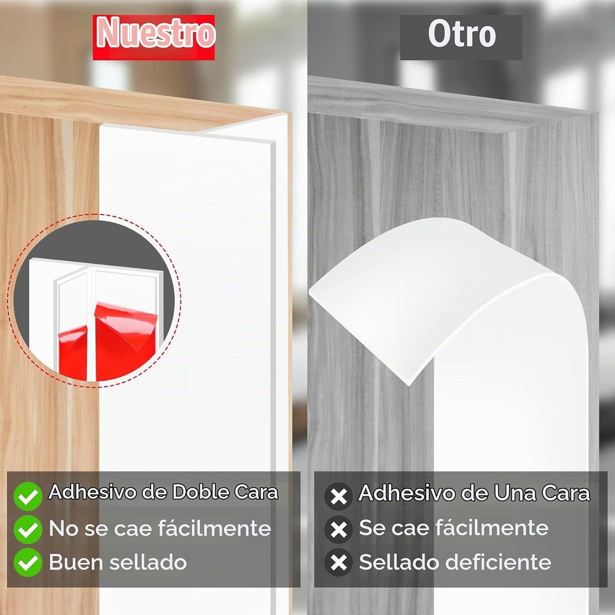 ToLanbbt Tapón de corrientes de aire para puerta en forma de T de 1...