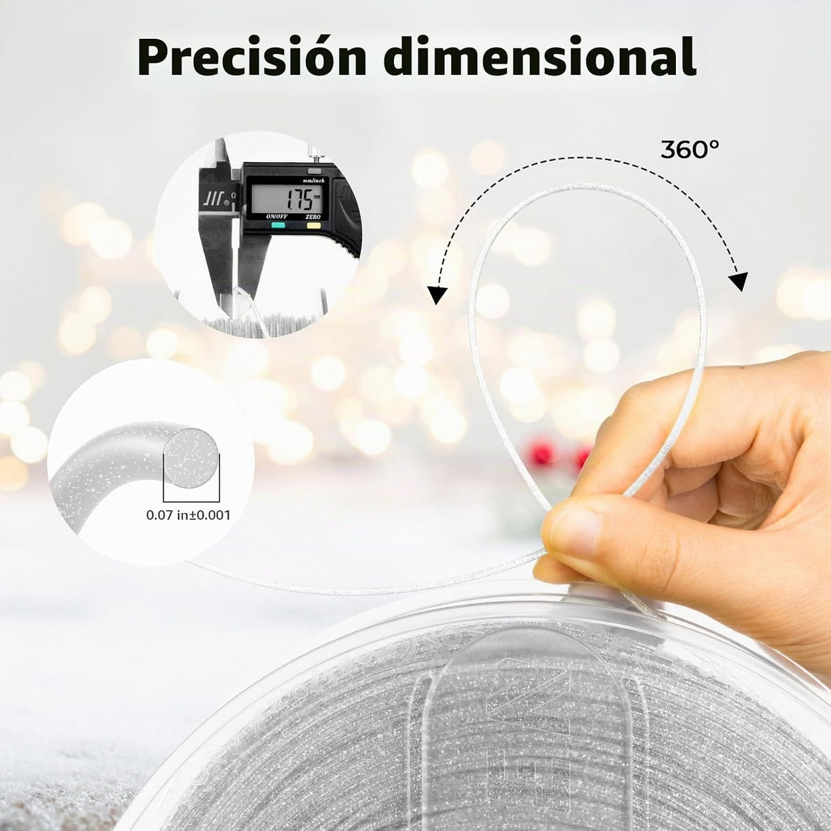 AMOLEN - Filamento brillante de purpurina PLA para impresora 3D de...
