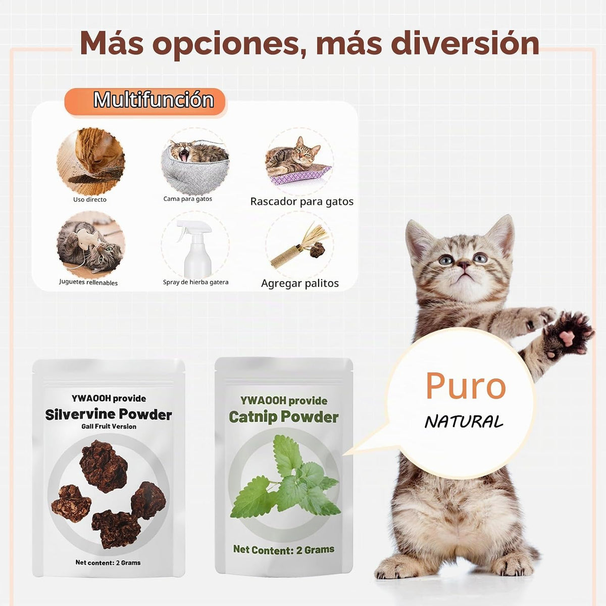 YWAOOH Juguetes para gatos | 6 palitos masticables de matatabi y 1...