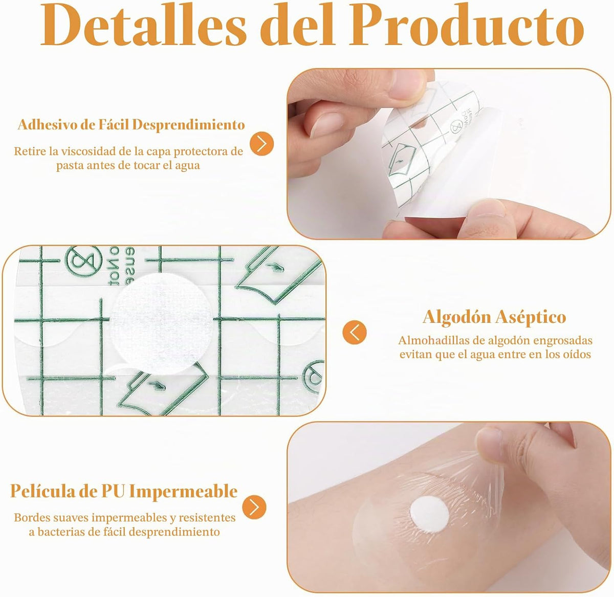 Cubiertas para los oídos para la ducha impermeables (200 L+100 pequ...