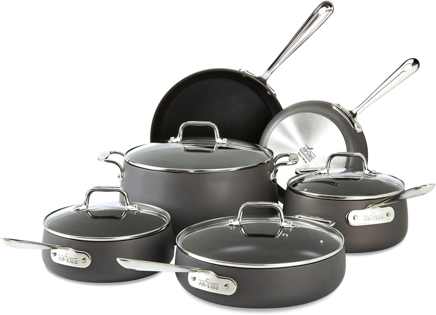 All-Clad HA1 - Juego de utensilios de cocina anodizados duros antia...