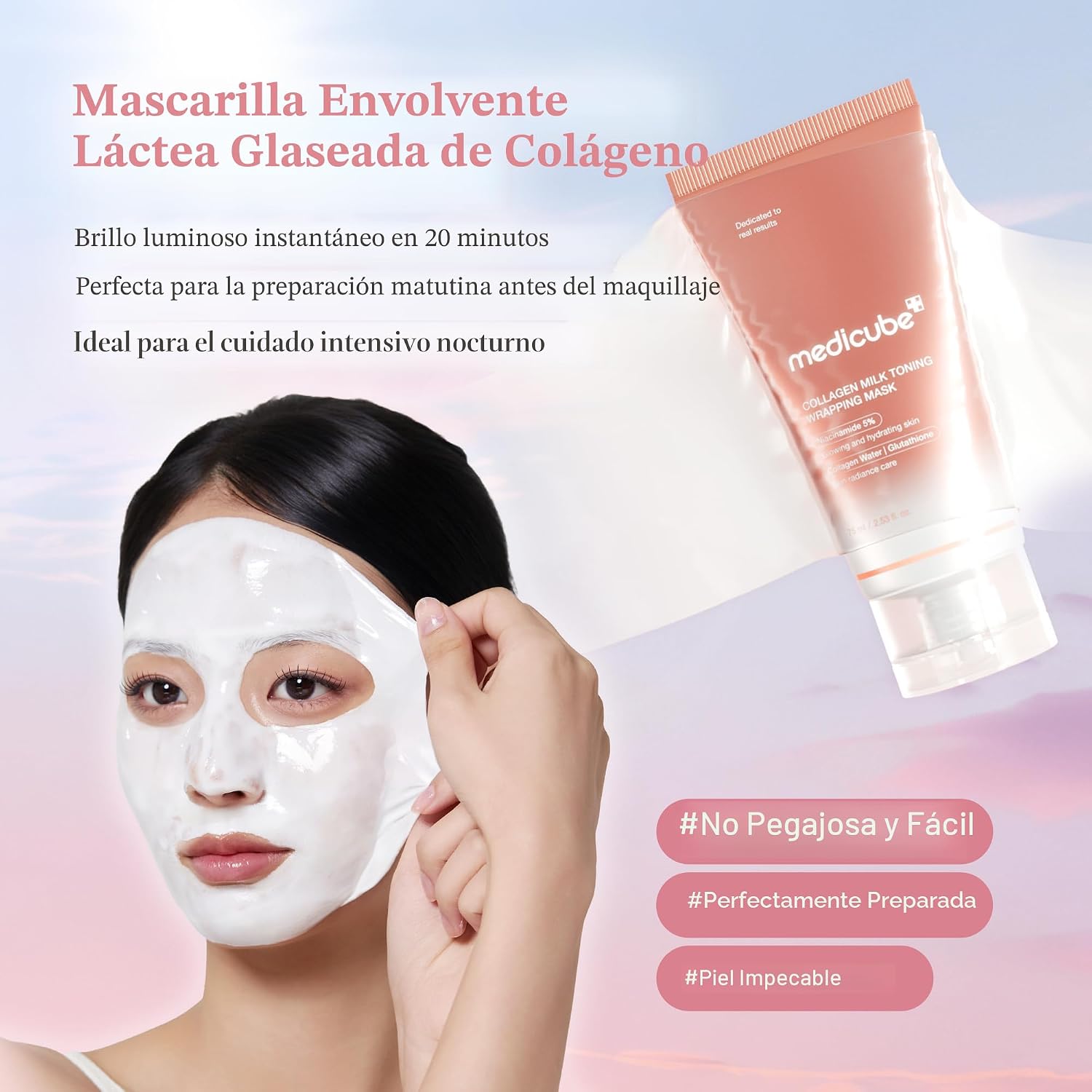 medicube Milky Collagen Double Glow Lock Duo: Máscara Envolvente de...