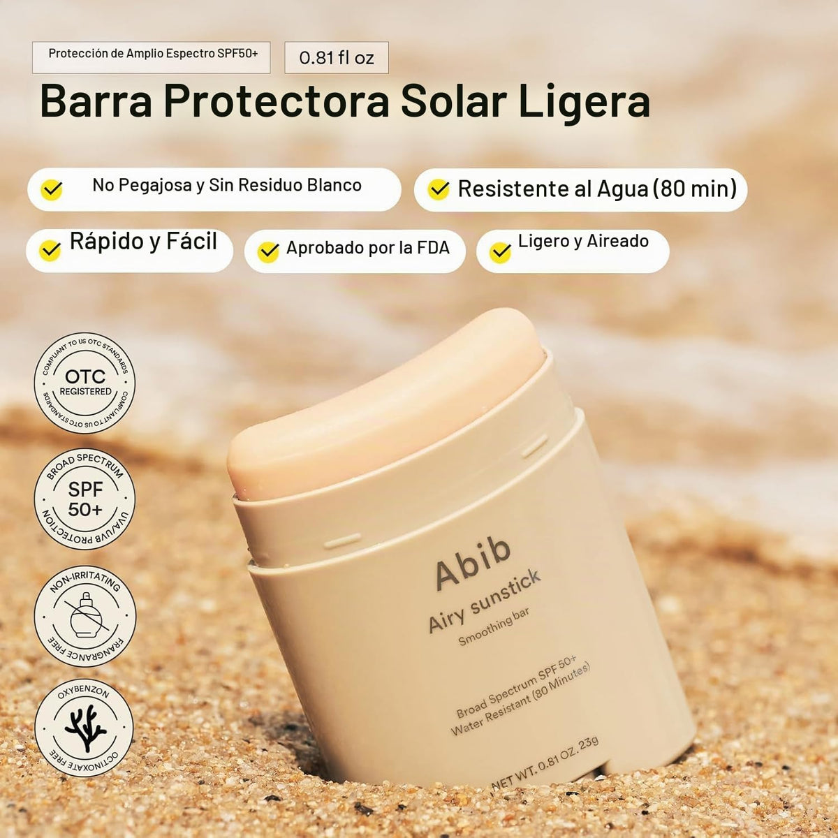 Abib Set de regalo con SPF sin fundición blanca 4EA, esenciales de...