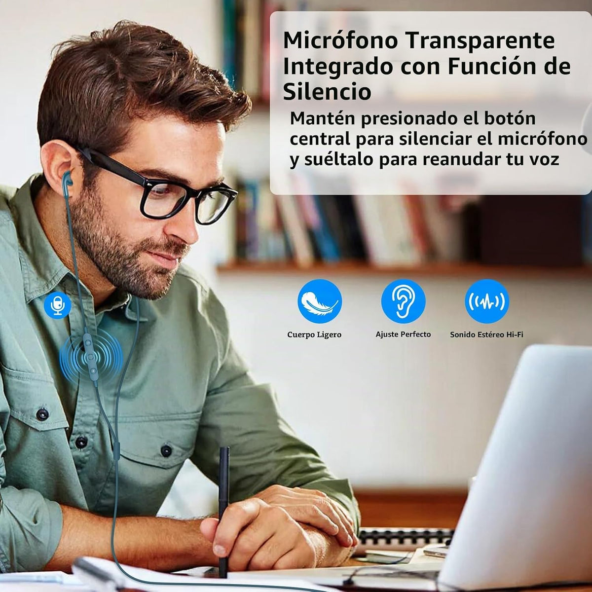 AIAUXAI Auriculares USB para PC,Auriculares con micrófono para comp...