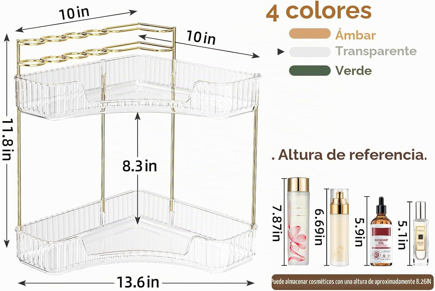 BEFSOP Organizador de esquina para mostrador de baño, organizador d...