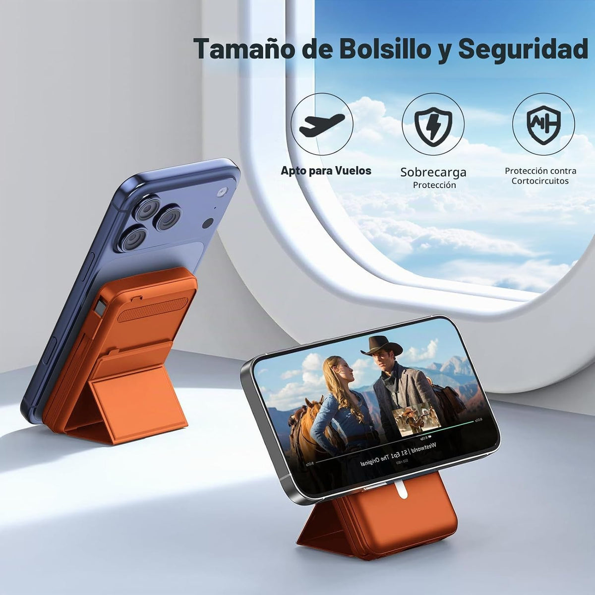 Azmuth para cargador portátil MagSafe, banco de energía magnético d...