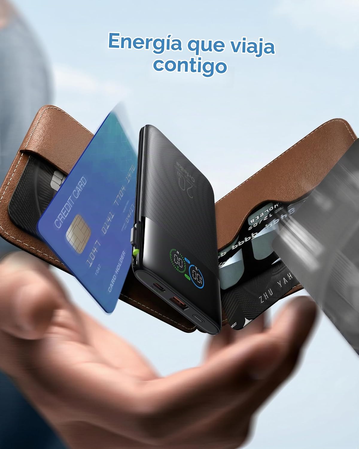 Orfeika Banco de energía portátil ultra delgado del cargador de 100...