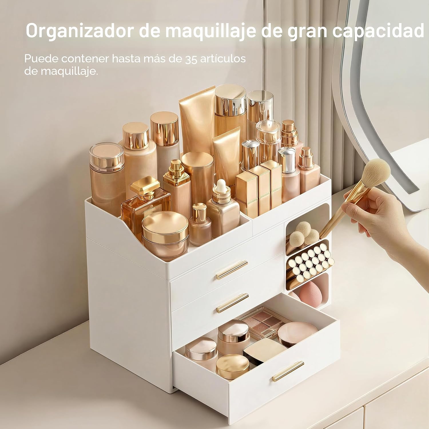 HBlife Organizador de maquillaje para encimera con soporte para cep...