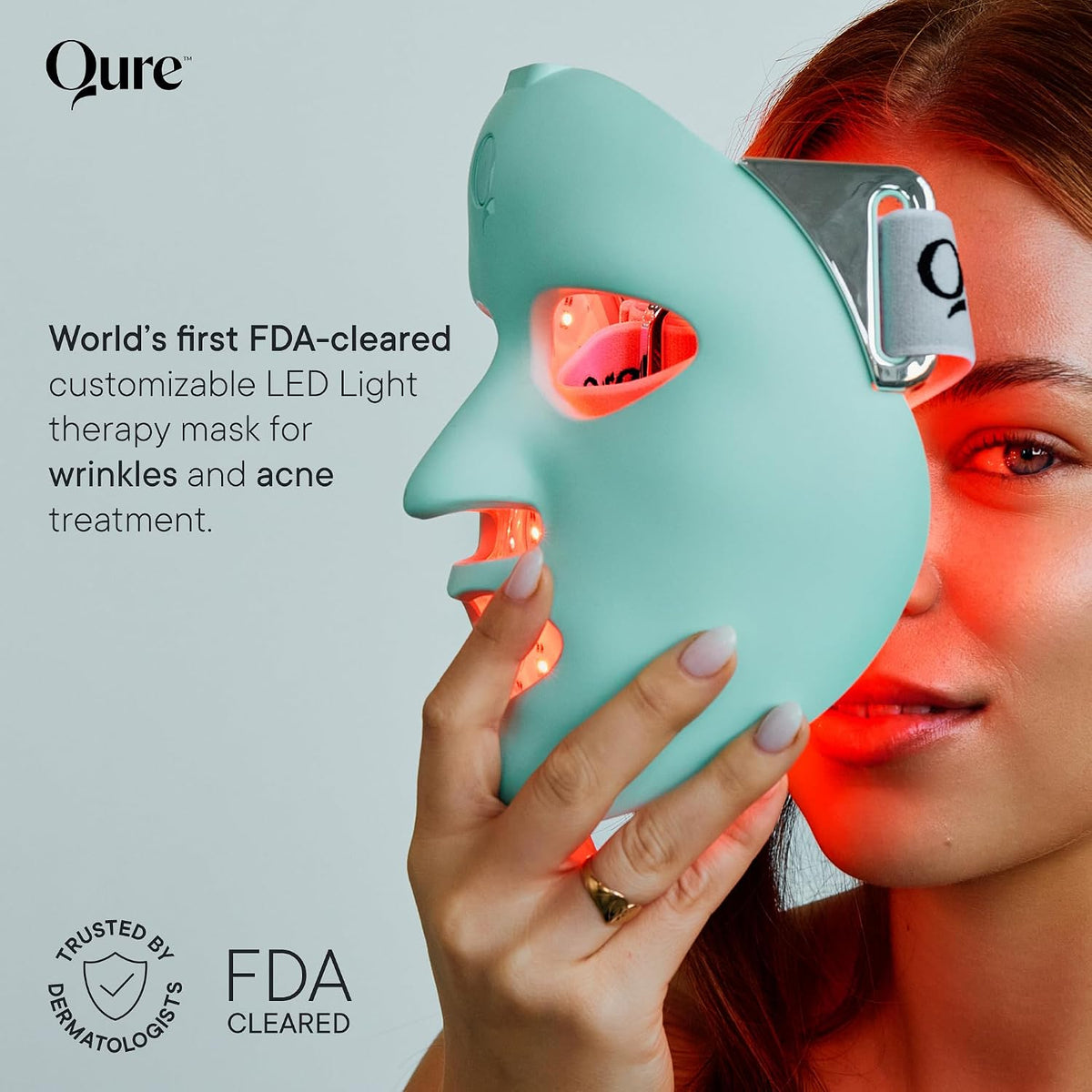 Qure Máscara de terapia de luz LED para cara, aprobada por la FDA p...