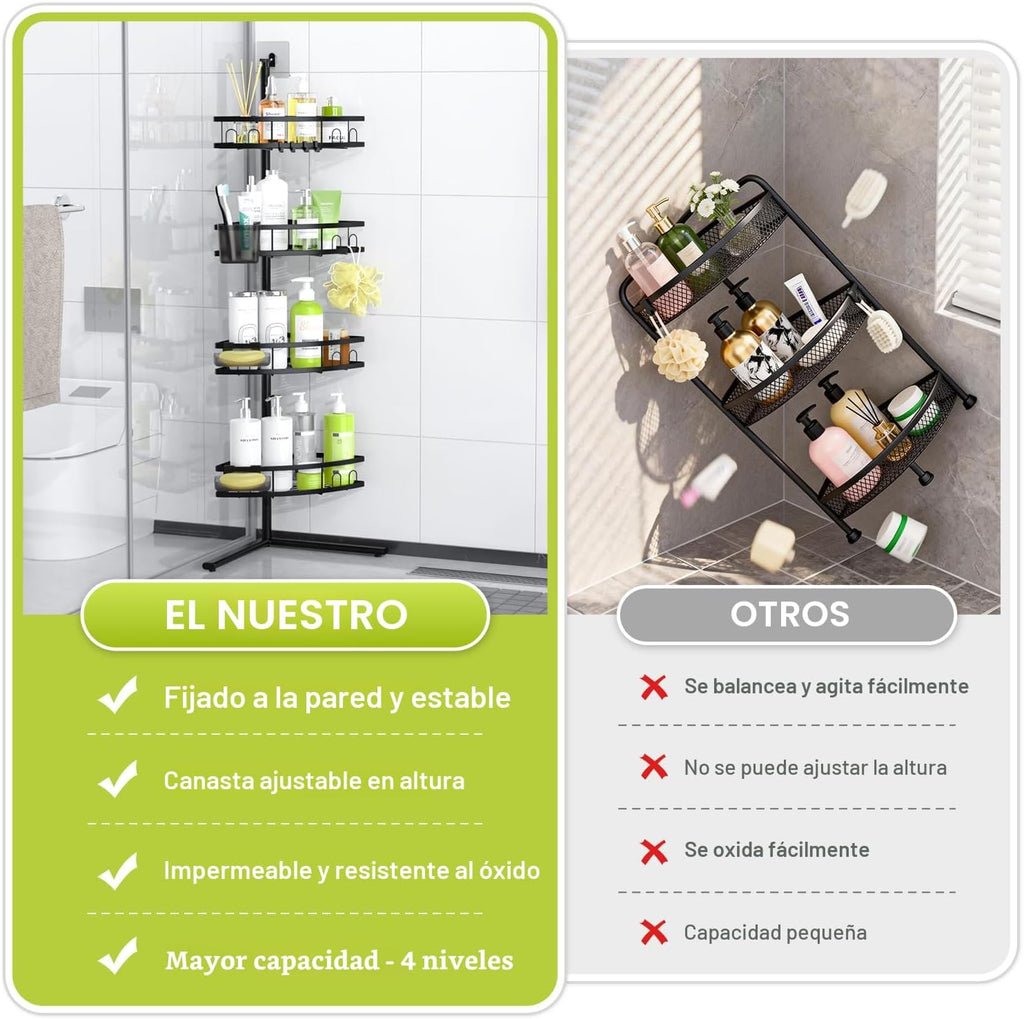 Aitatty Organizador de ducha esquinero de pie: estante organizador...