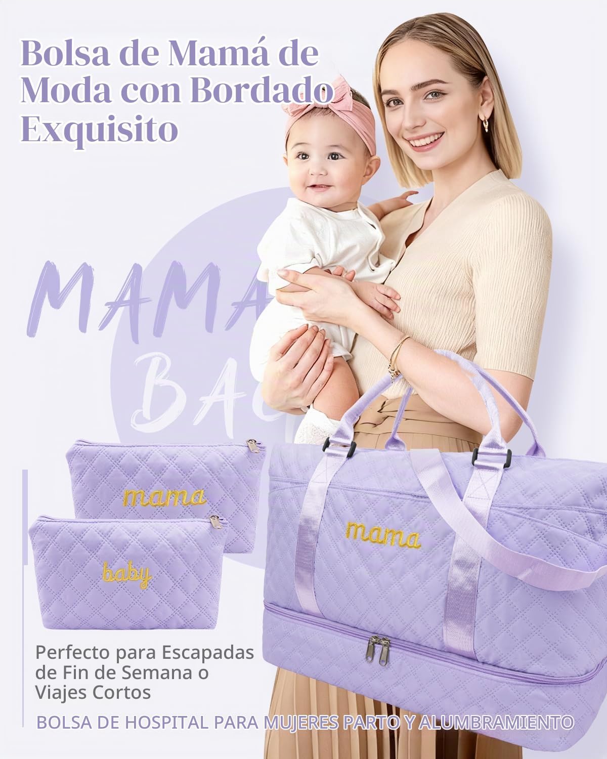 Mama Baby - Bolsa de hospital para embarazo, esencial para mujeres,...