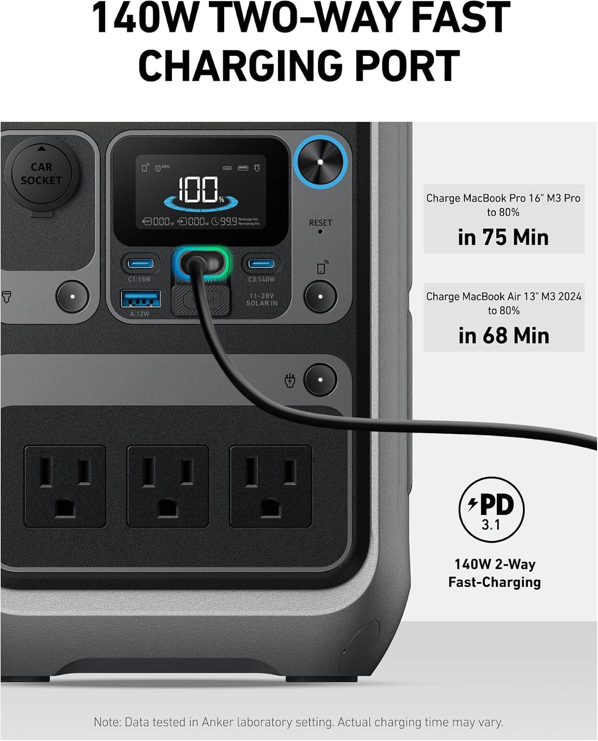 Anker SOLIX C300 - Estación de energía portátil con bolsa protector...