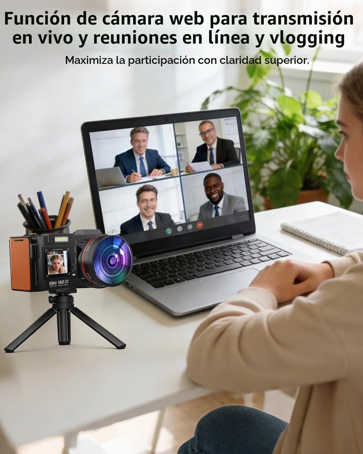 Cámara digital 8K para fotografía, cámara de vlogging WiFi de 92MP...