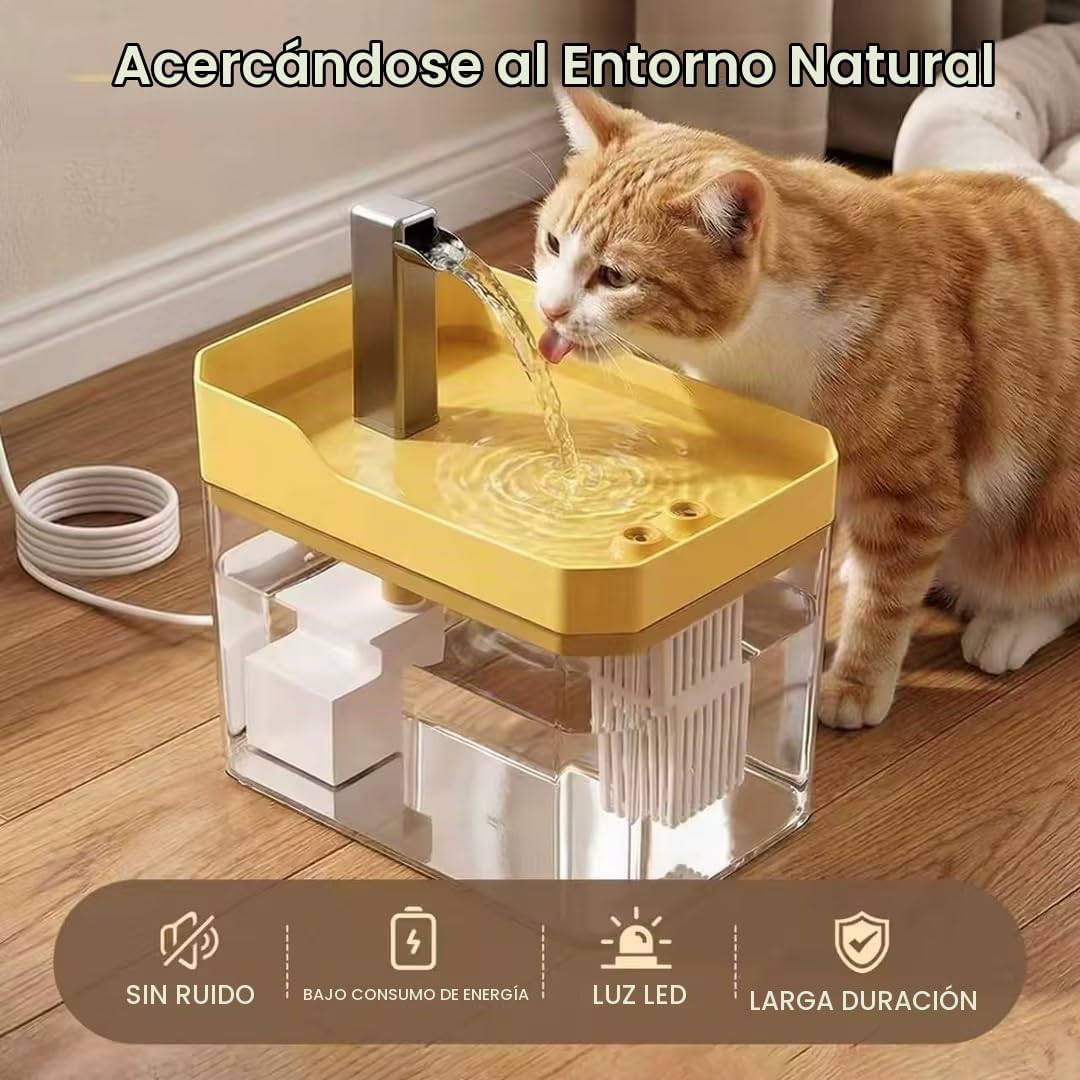 Fuente de agua linda para gatos pequeños de 1.5 L, dispensador de a...
