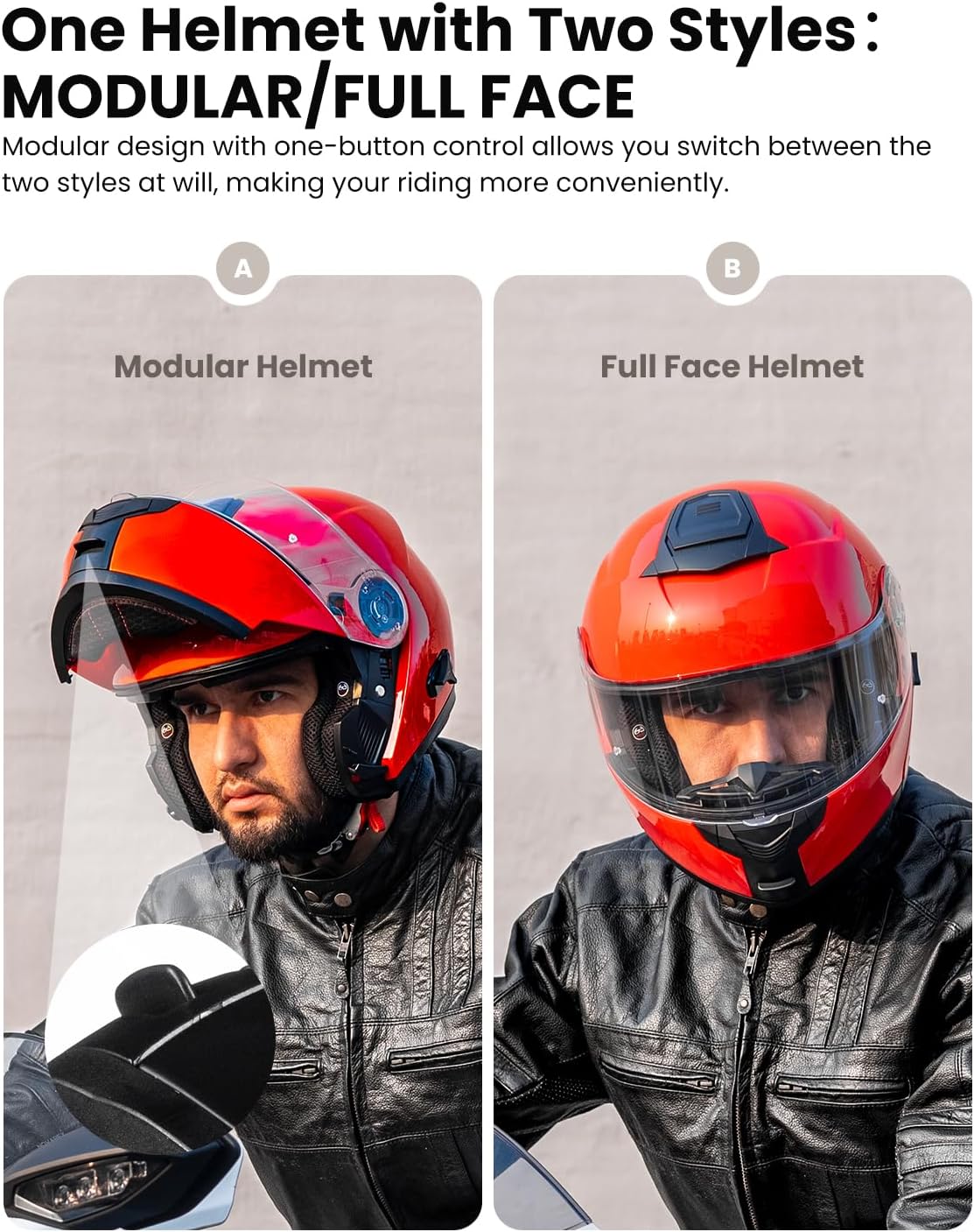 ILM 159BT - Casco de motocicleta modular Bluetooth con intercomunic...