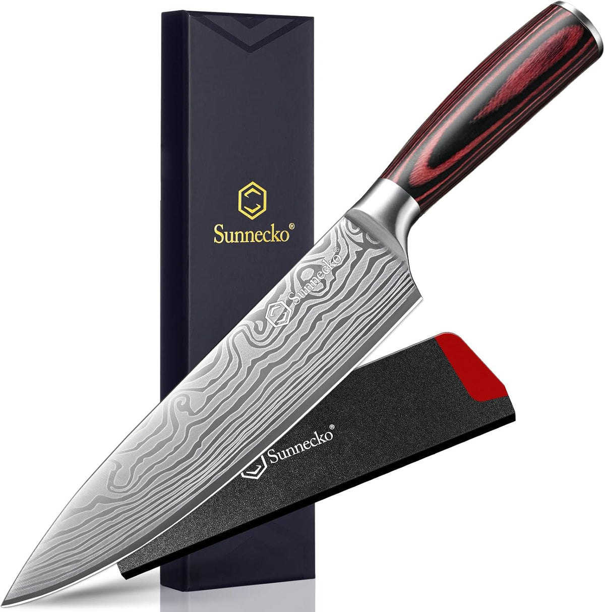 Sunnecko Cuchillo de chef de 8 pulgadas, cuchillo de cocina ultra a...